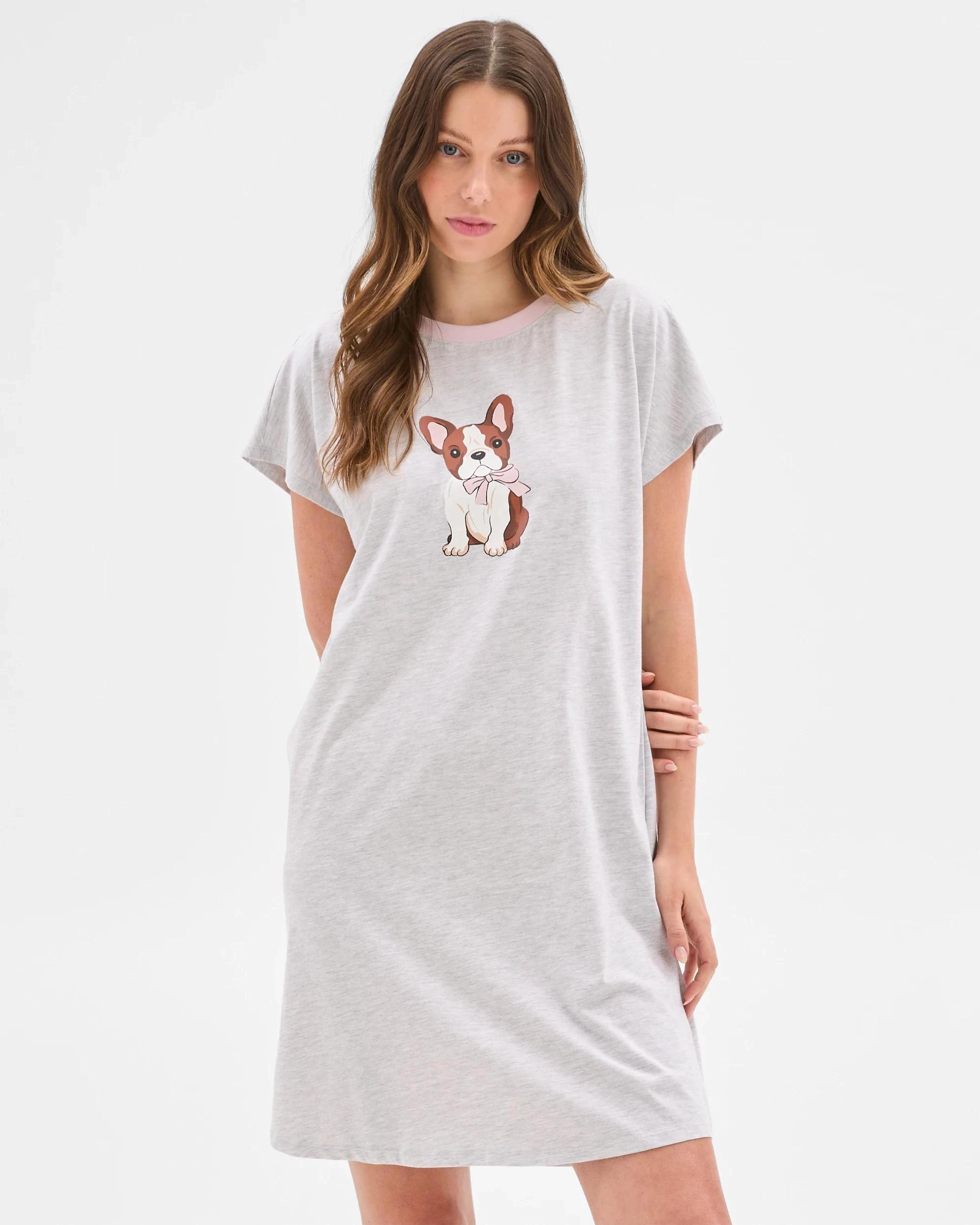 1 Target Australian Cotton T-Shirt Nightie GREY DOG, 1 of 6