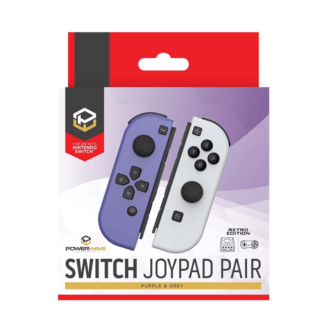4 Powerwave Nintendo Switch Joypad Pair Retro Purple & Grey - Multi, 4 of 4