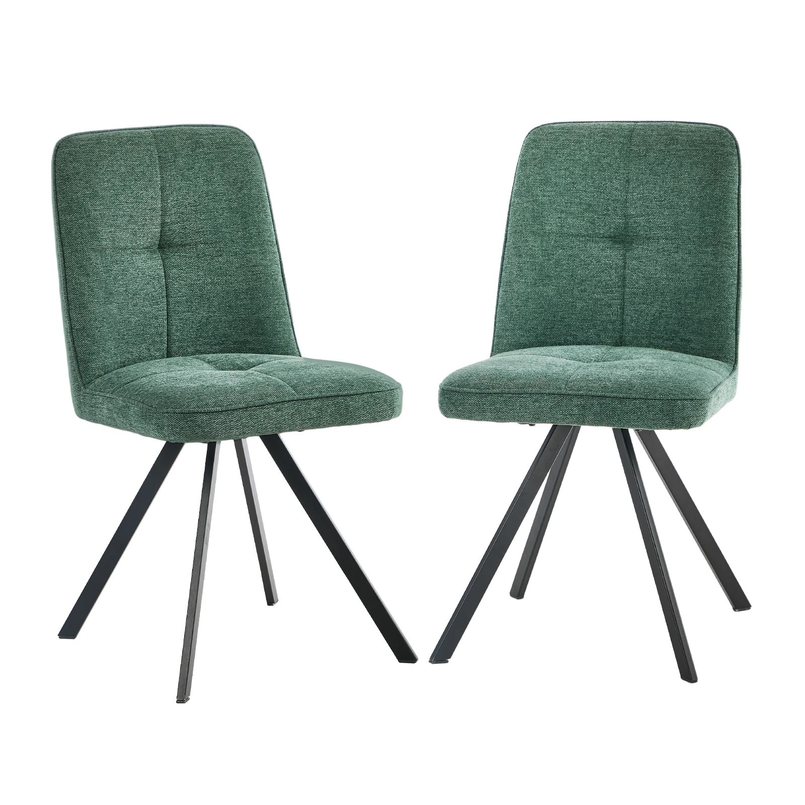 1 Oikiture 2x Dining Chair Kitchen Seat Linen Fabric Accent Chair - Green, 1 of 9