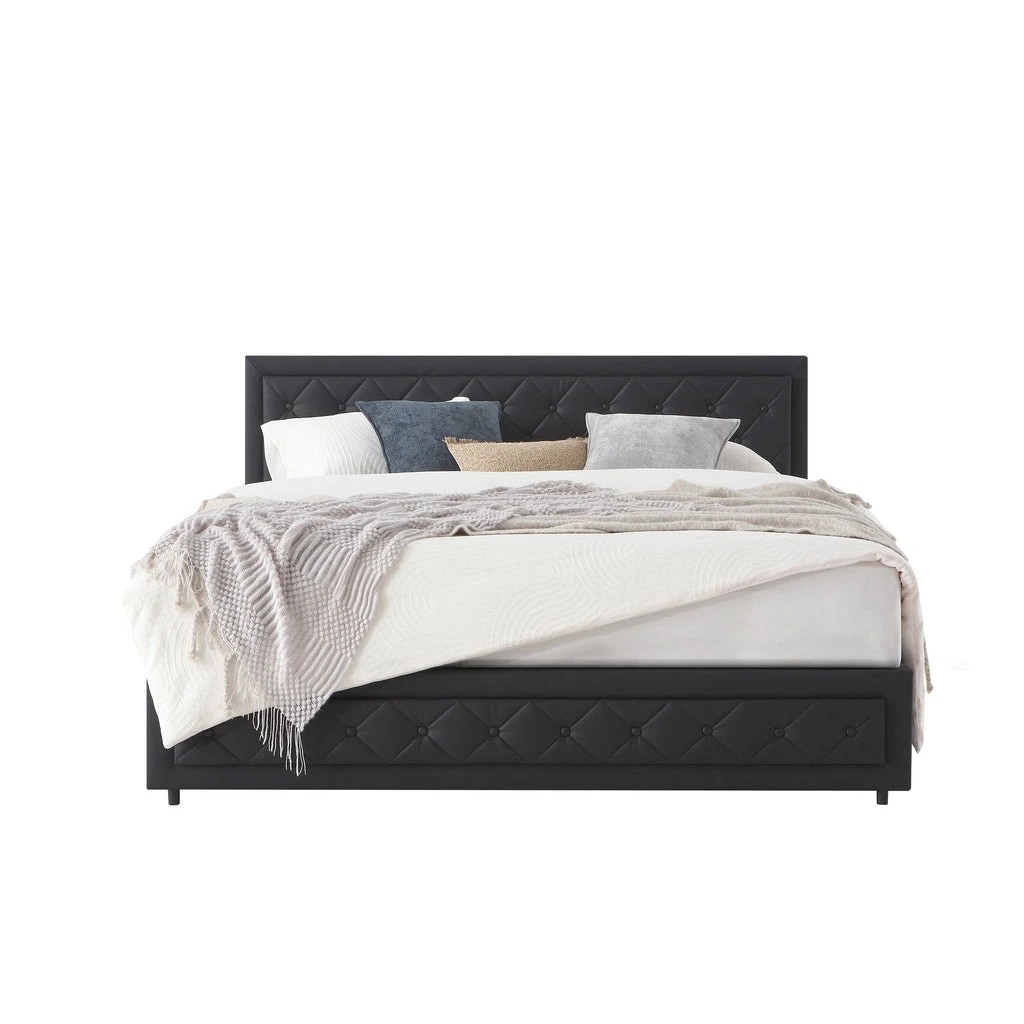 1 Zzz Atelier Vienna Queen Storage Bed Frame with Gas Lift and Adjustable Headboard - Charcoal, 1 of 9