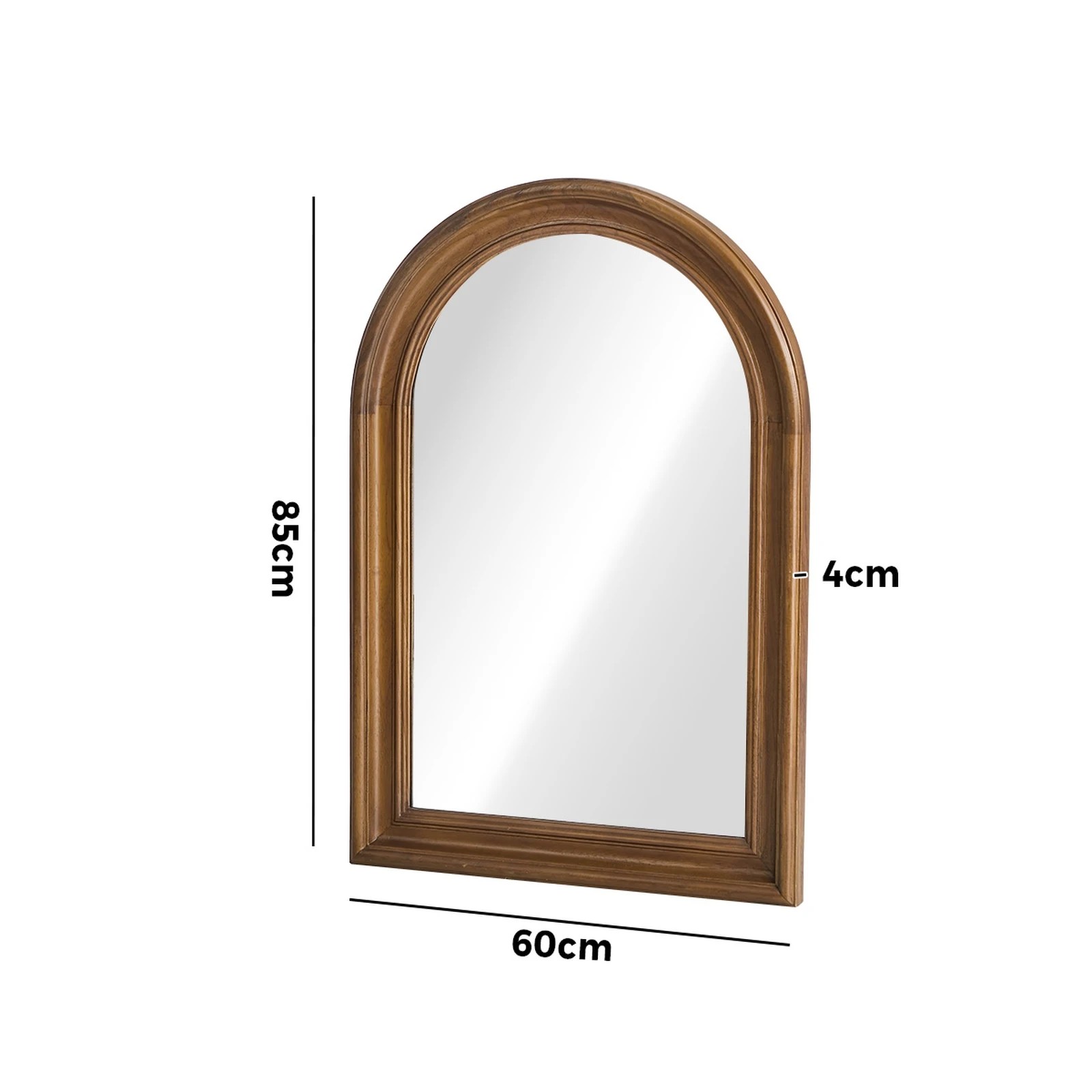 2 Oikiture Arched Wall Mirror 85x60cm - Brown, 2 of 9