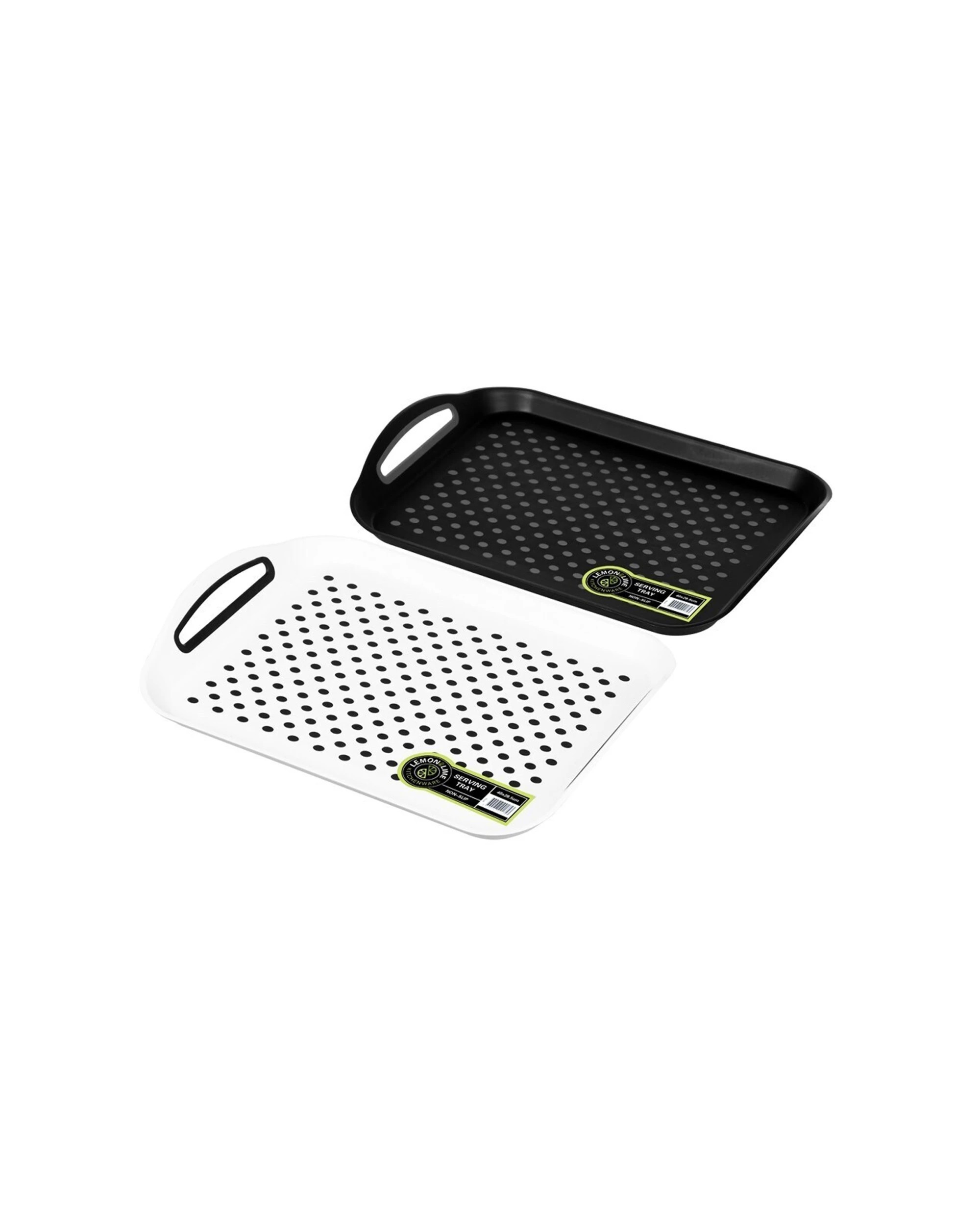 6 Lemon & Lime 3PK Serving Tray With TPR Non Slip 40x28.5cm - Multi, 6 of 6