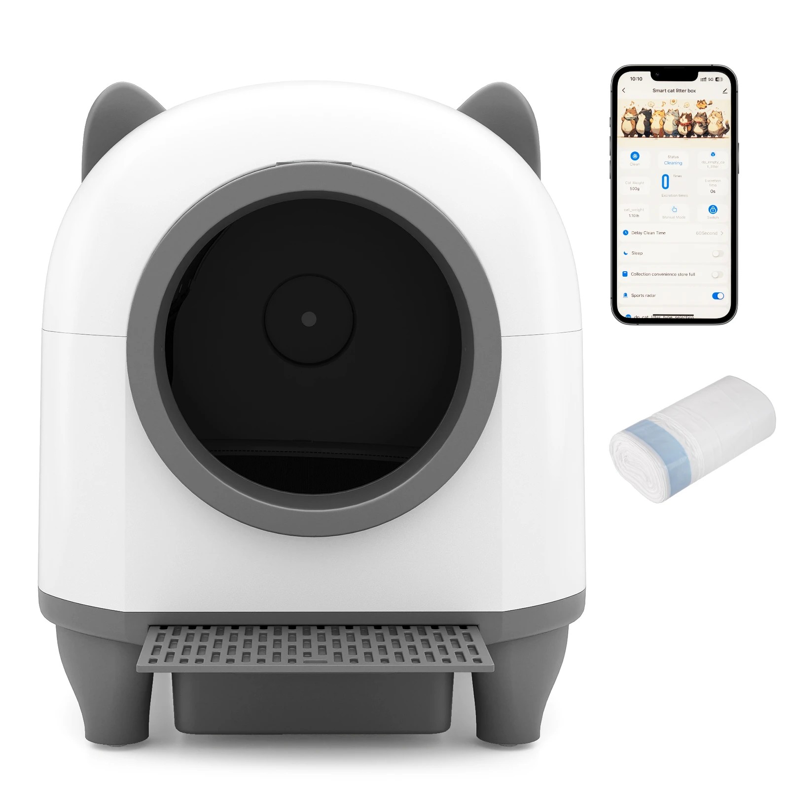 3 Costway 80L+8L Self-Cleaning Litter Box w/App Control, 3 of 3