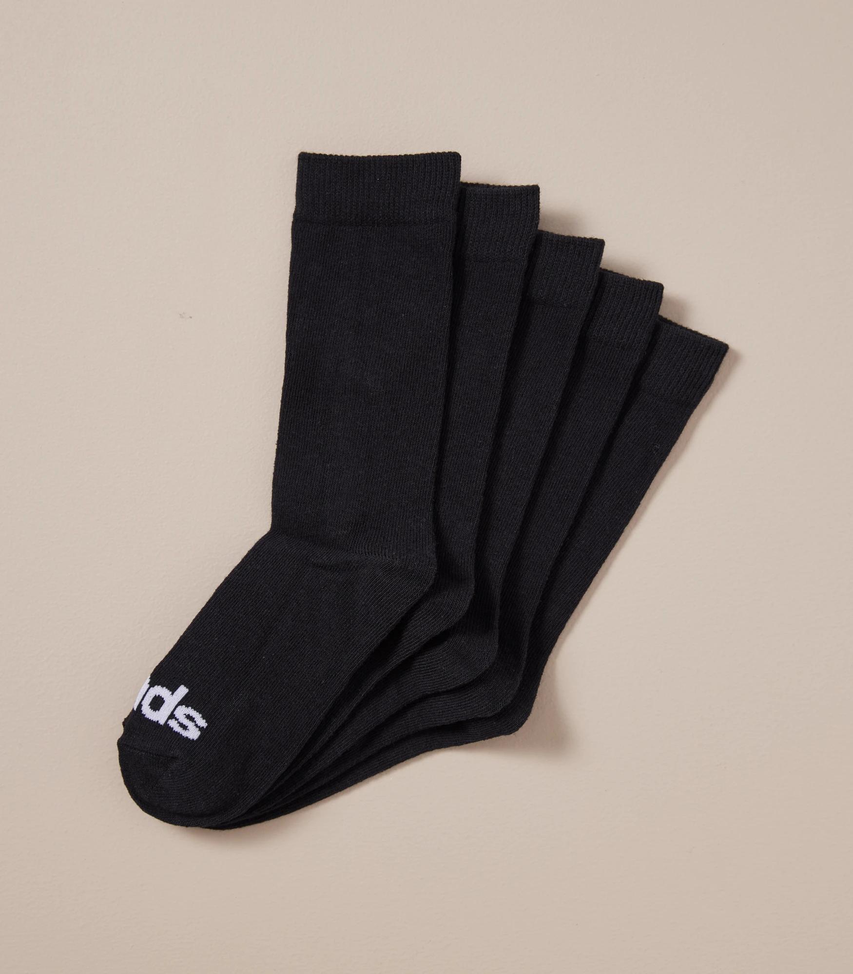 1 Bonds Kids Crew Socks 5 Pack BLACK, 1 of 2