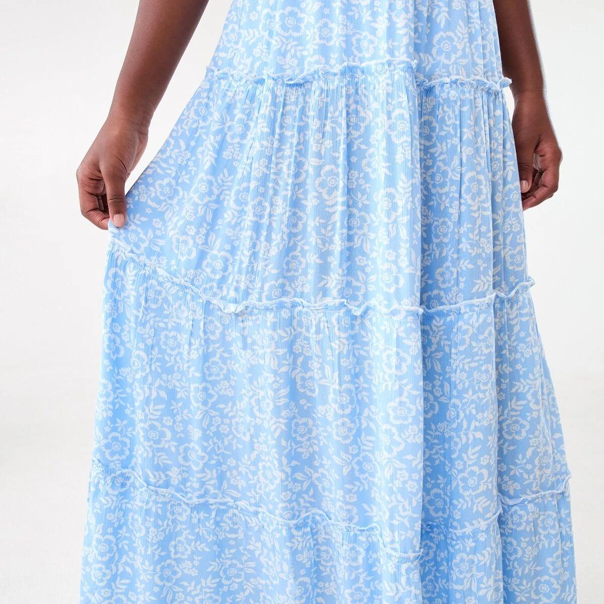4 Tiered Skirt FLORAL GRACE BELLFLOWER BLUE, 4 of 6