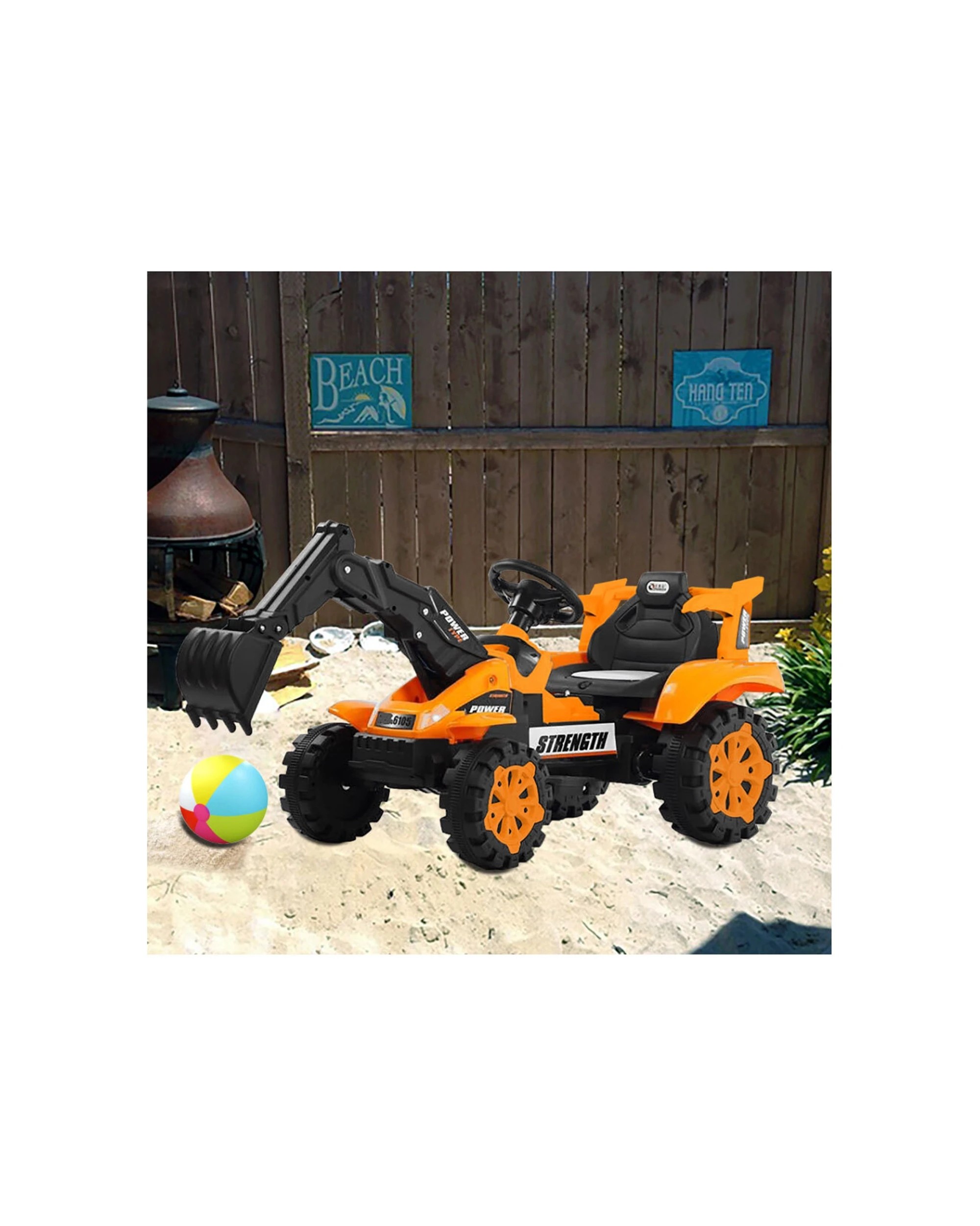 2 Lenoxx 6v Electric Ride On Excavator Outdoor Toy Kids Orange 4 Years Plus - Safe Fun Outdoors - Orange, 2 of 2