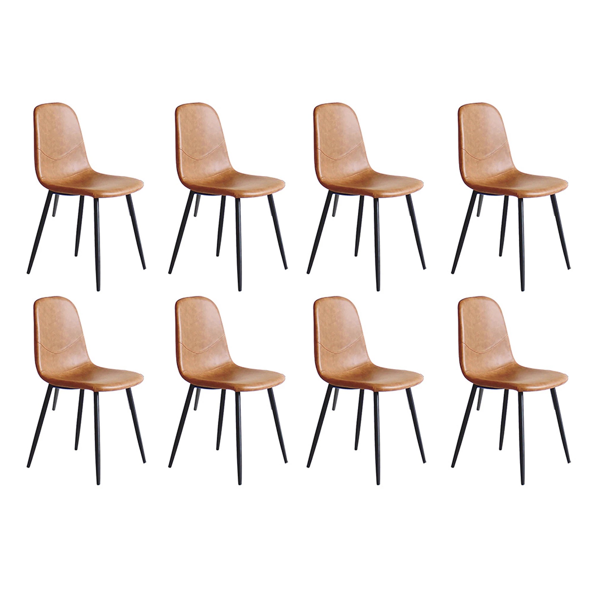 1 Levede 1 Set Of 8 Eames Accent Dining Chairs - Brown, 1 of 7