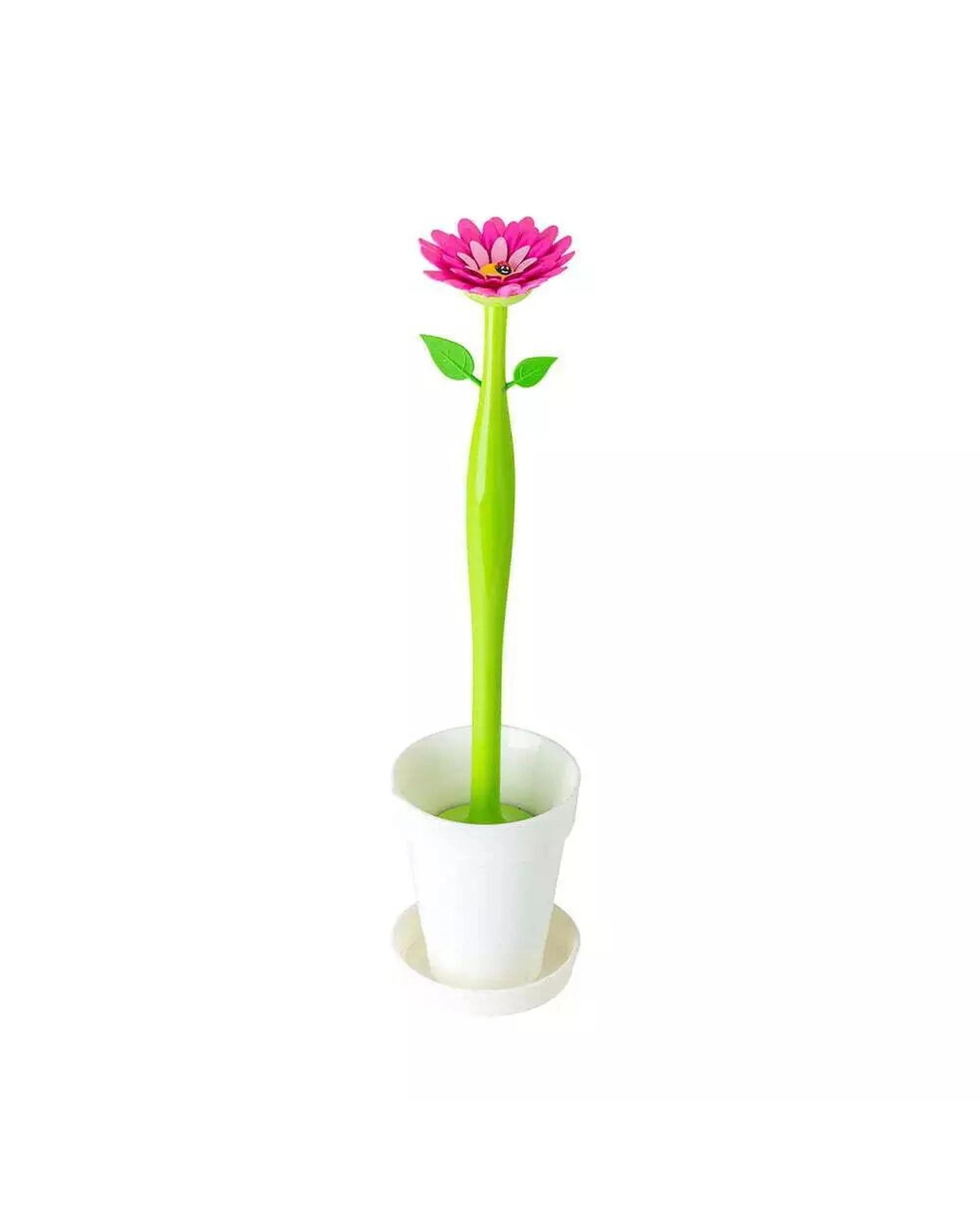 1 Vigar Flex Flower Power White Toilet Brush Set - White, 1 of 4