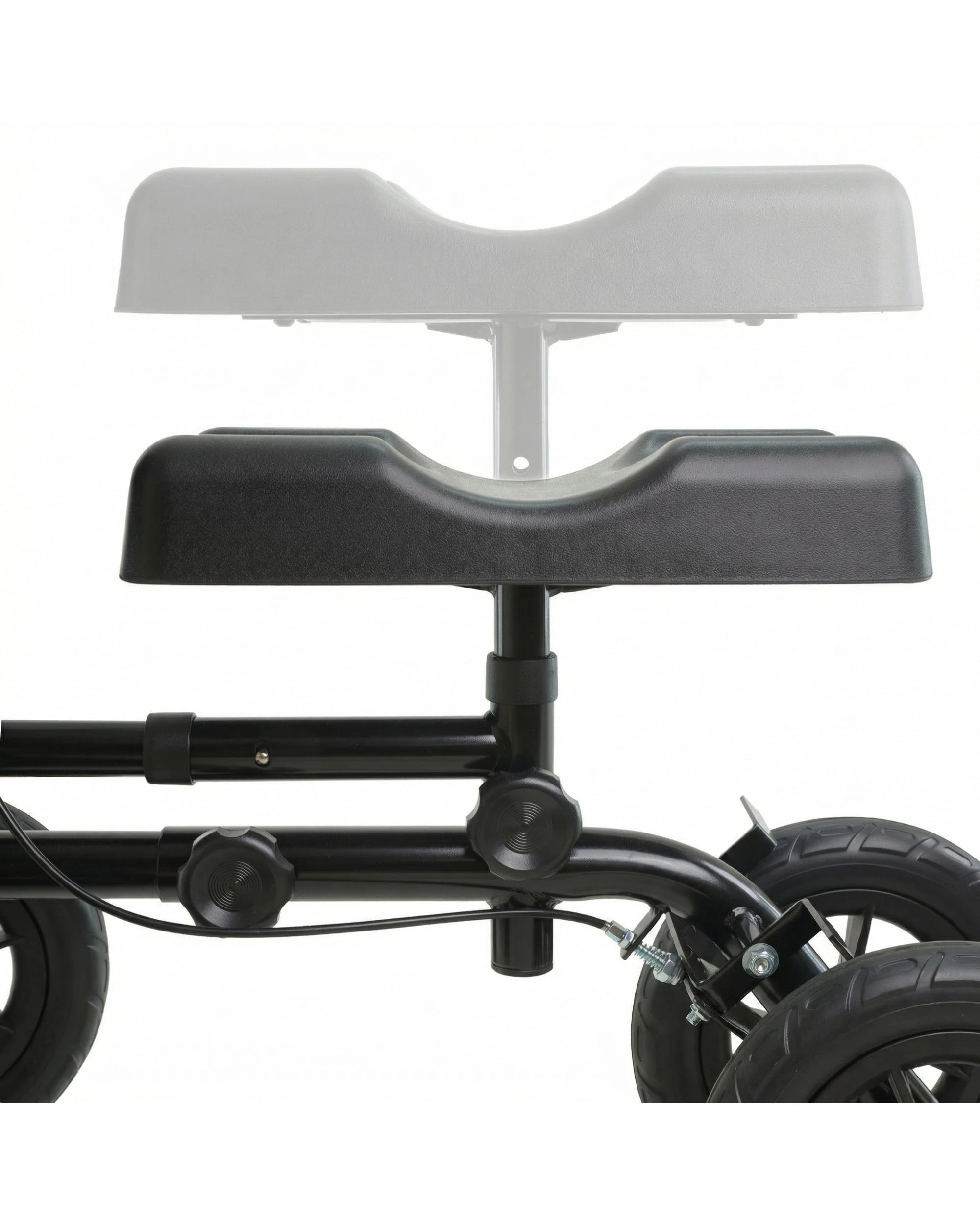 7 Orthonica Foldable Steel Knee Scooter 136kg Capacity, Height-Adjustable Walker - Black, 7 of 9