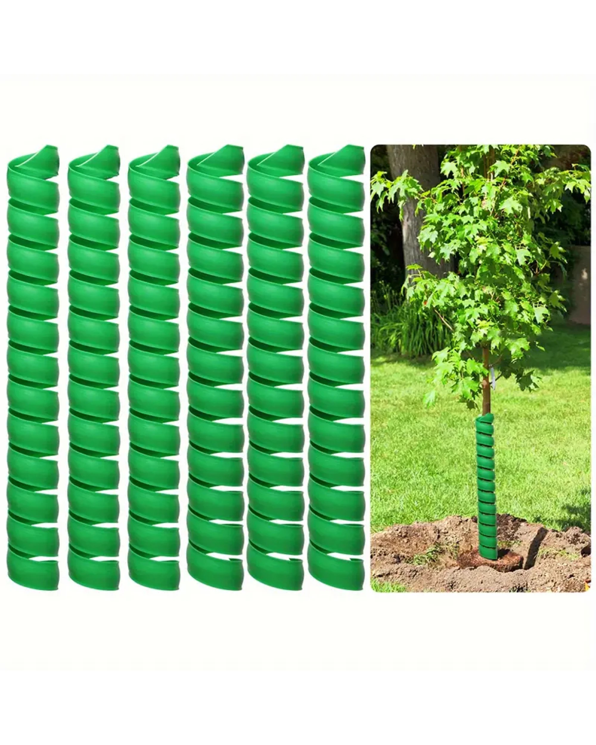 1 Br Home 4x Tree Trunk Protector Plastic Spiral Tree Guards Tubes For Saplings & Plants, 1 of 8