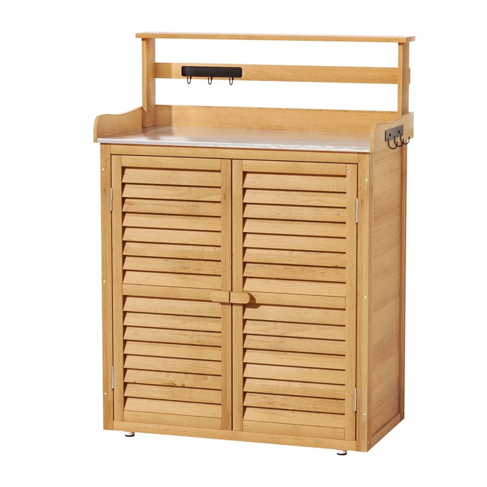 1 Gardeon Outdoor Storage Cabinet Box - Natural, 1 of 5