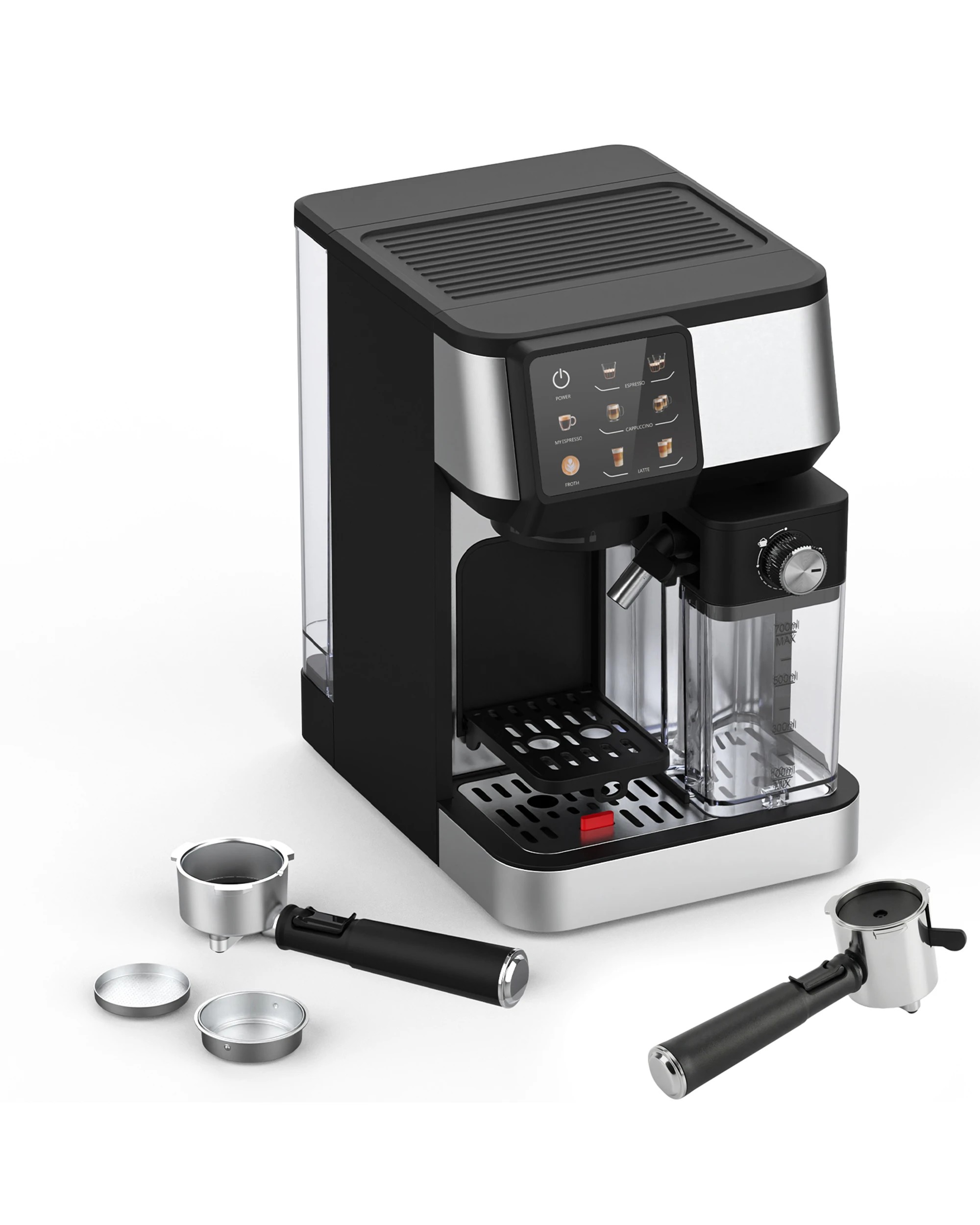 1 Advwin 3-in-1 Espresso Coffee Machine with Milk Frother, - Black, 1 of 1