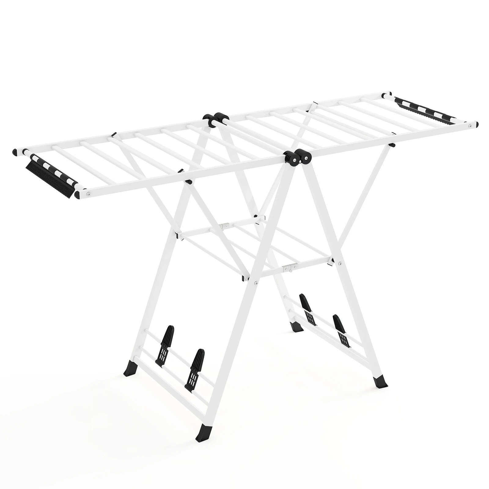 1 Costway Clothes Drying Rack Foldable Drying Airer w/18 Drying Rails Gullwing Clothing Stand - White, 1 of 3