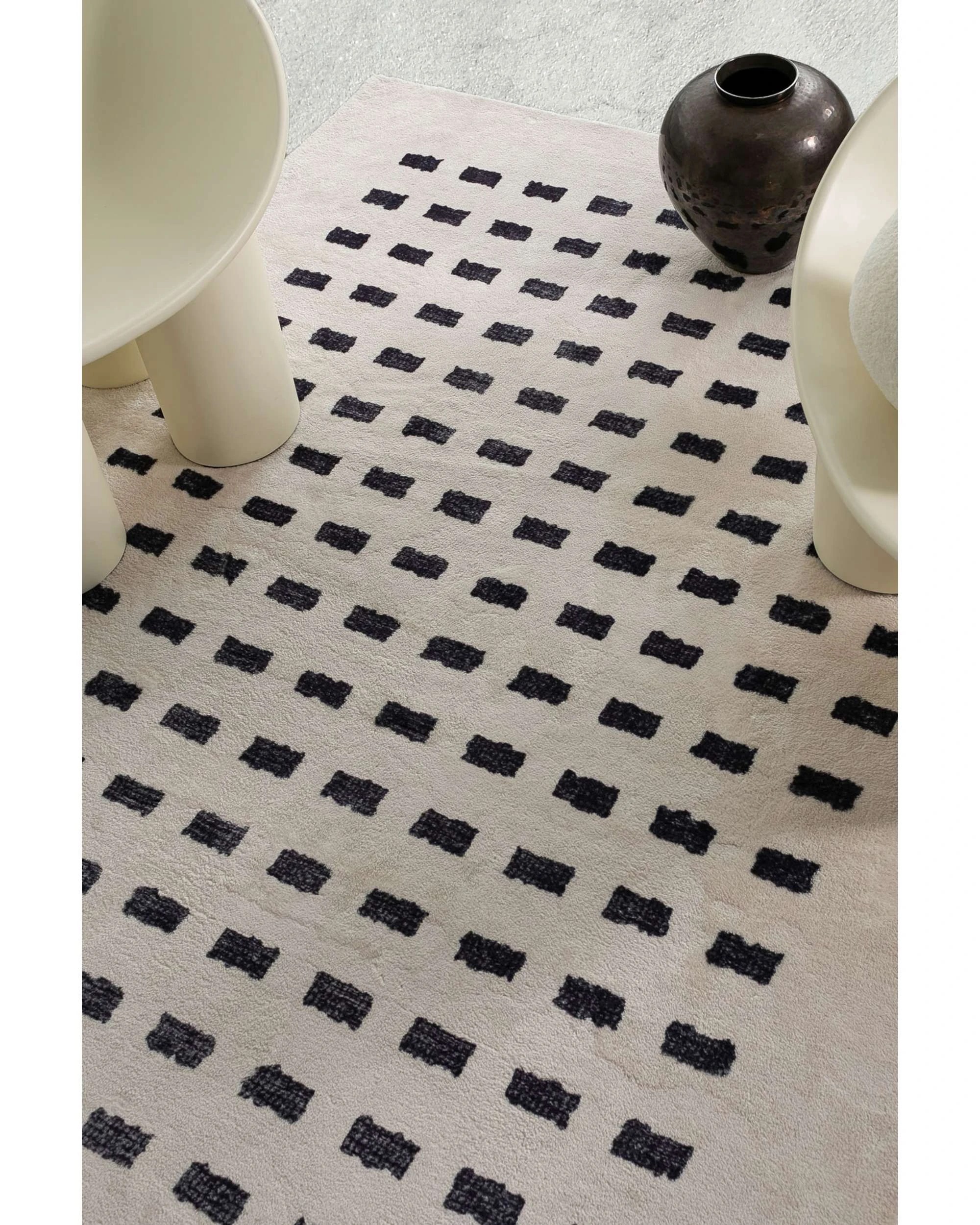3 Loopsie Taber Rectangles Washable Rug-330cm x 240cm - White, 3 of 7