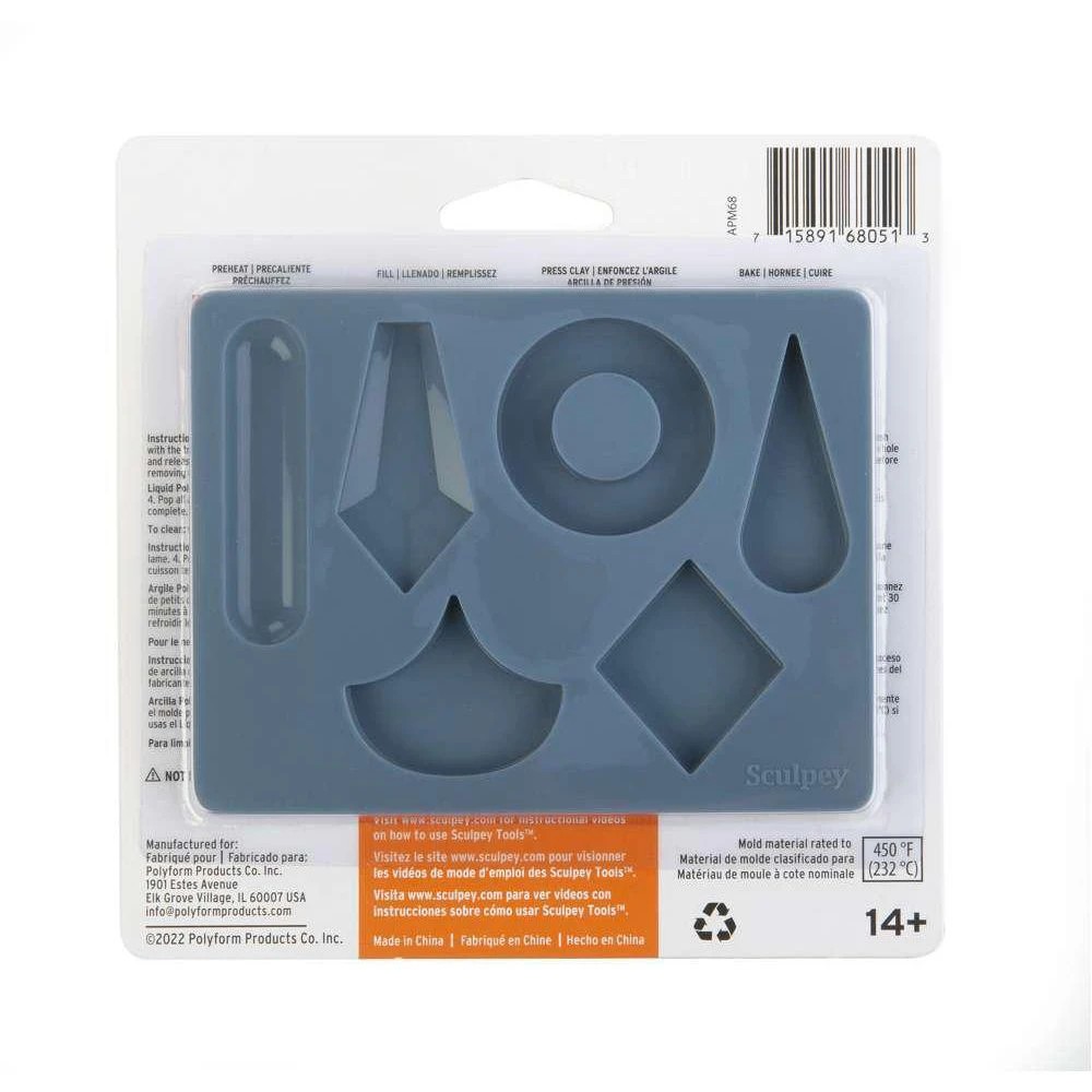 2 Sculpey Silicone Bakeable Mould Geometric, 2 of 2
