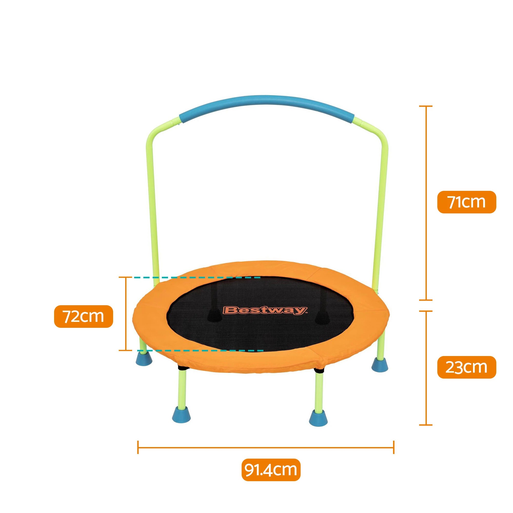 3 Bestway Kids Trampoline Foldable Rebounder Fitness for Ages 3+ - Orange, 3 of 9
