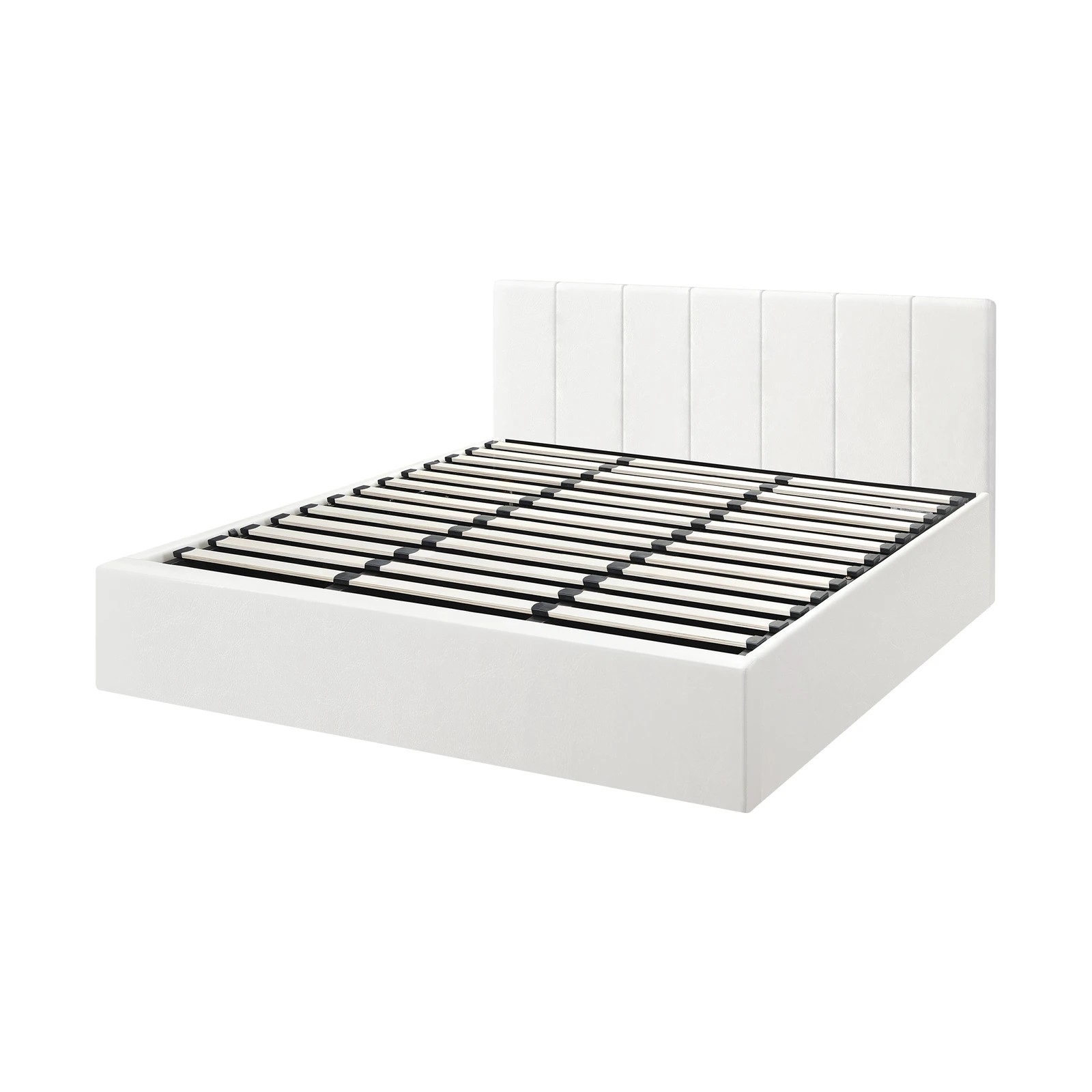 9 Oikiture King Bed Gas Lift Base With Storage Bed Frame
 - White, 9 of 10