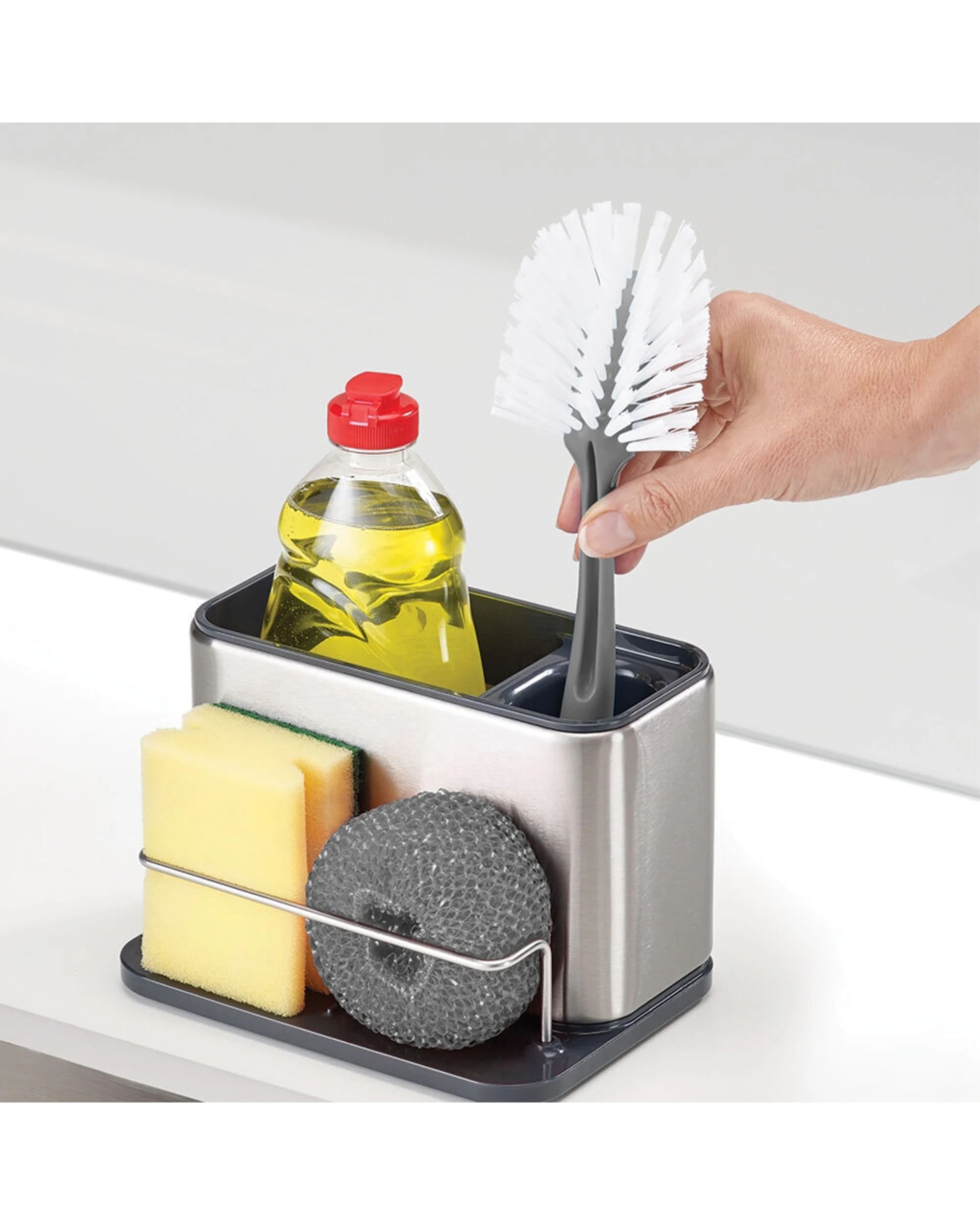 4 Joseph Joseph Surface Sink Tidy Stainless Steel Fingerprint Proof Sloped - Silver, 4 of 4