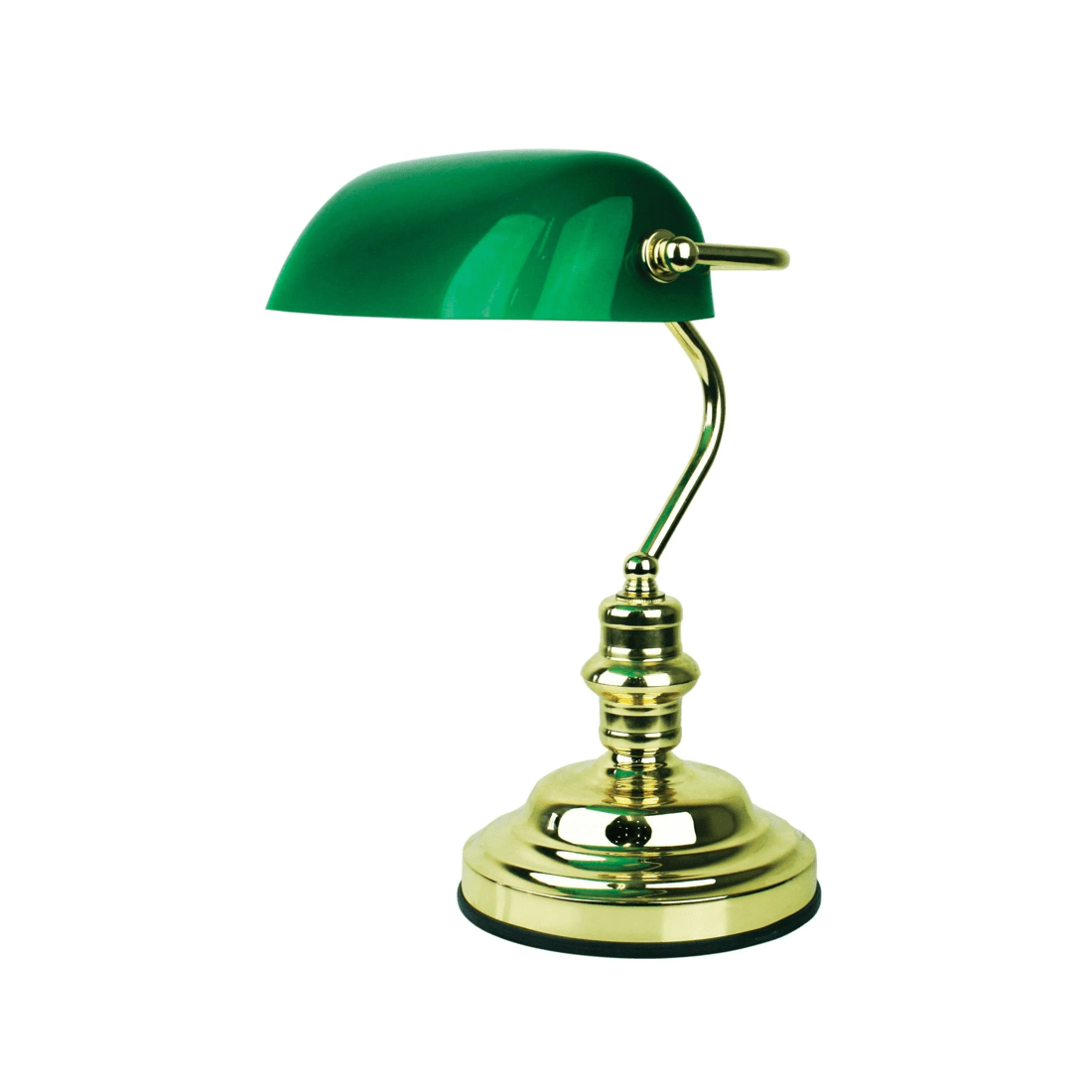 1 Oriel Lighting Bankers Lamp — Brass-Plated Metal with Green Glass Shade, Switched (H40cm x W27cm)
 - assorted, 1 of 2
