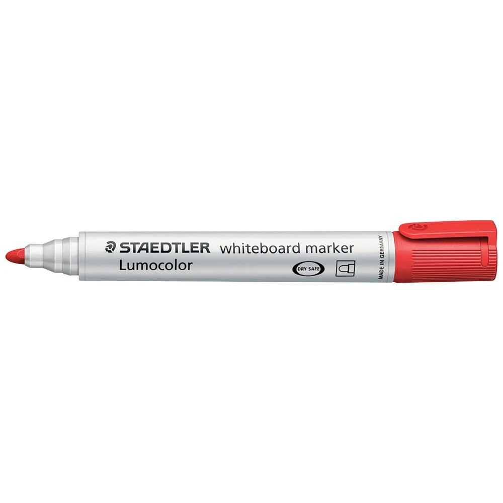 1 Staedtler Lumocolor Whiteboard Marker Bullet Red, 1 of 4