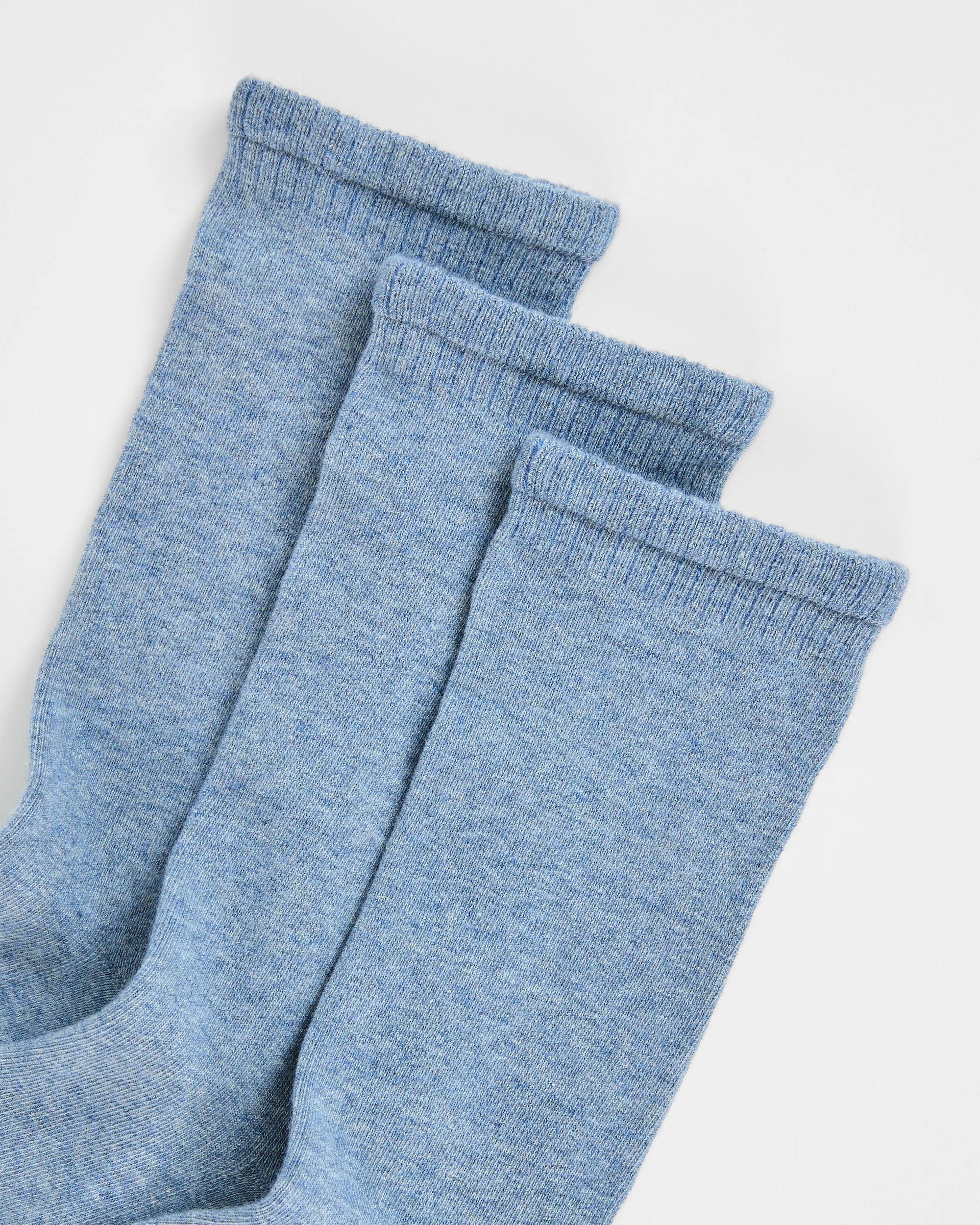 2 Maxx Australian Cotton Blend 3 Pack Comfort Crew Socks BLUE MARLE, 2 of 3