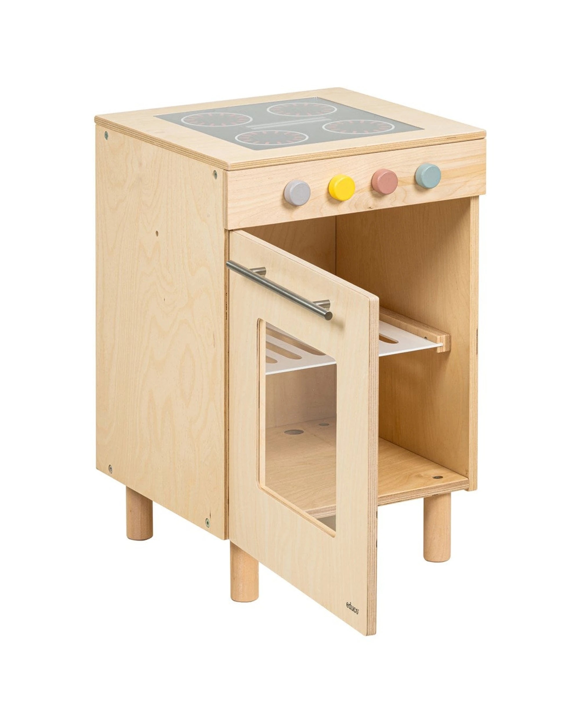 4 Educo Stove Adjustable Height Pretend Cooking Play Toy With Knobs - Multi, 4 of 6