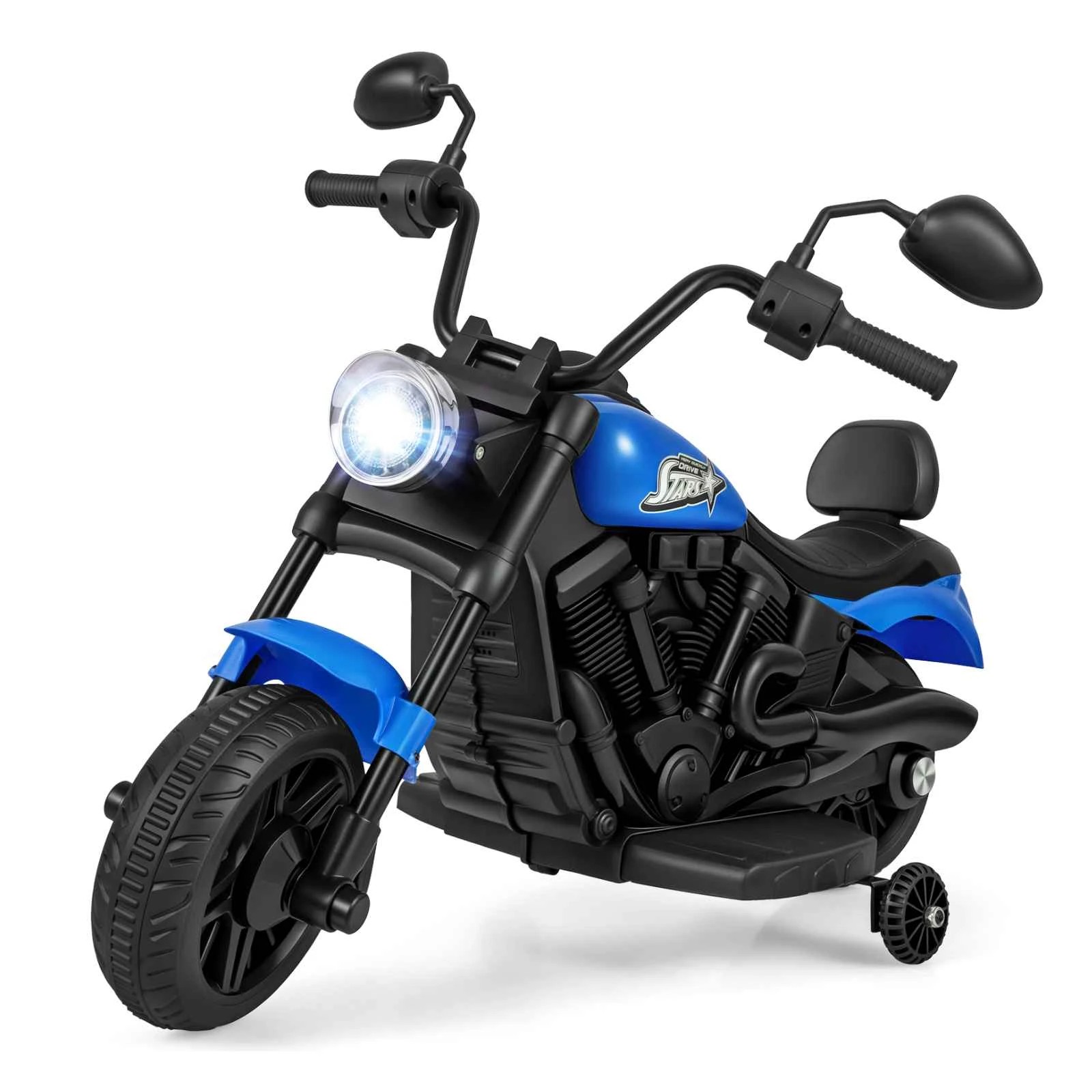 1 Costway 6V Electric Motorcycle Battery Powered Ride on Car Toy - Blue, 1 of 1