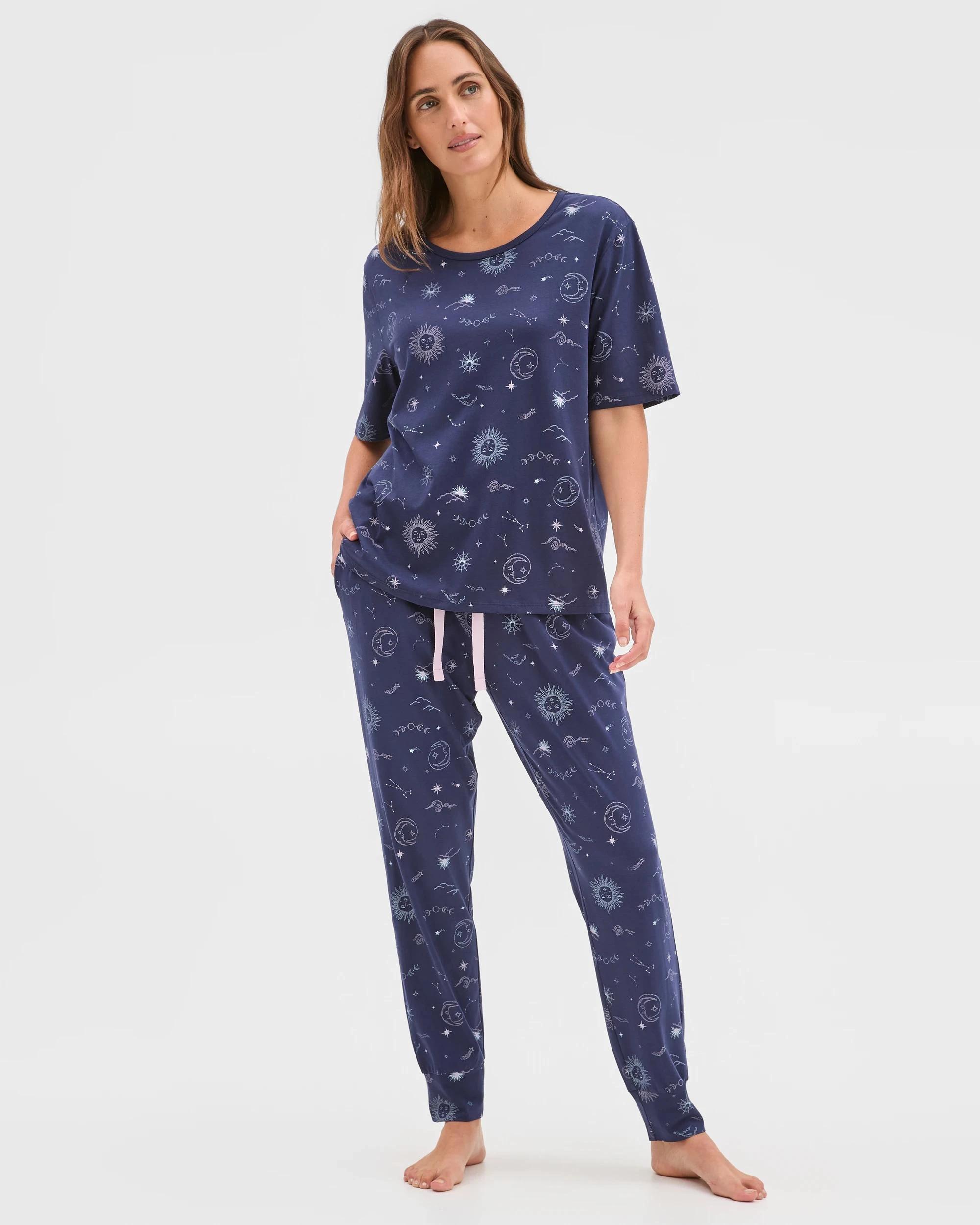 4 Target Woman Australian Cotton Bunny Floral Jogger Sleep Pants CELESTIAL, 4 of 5