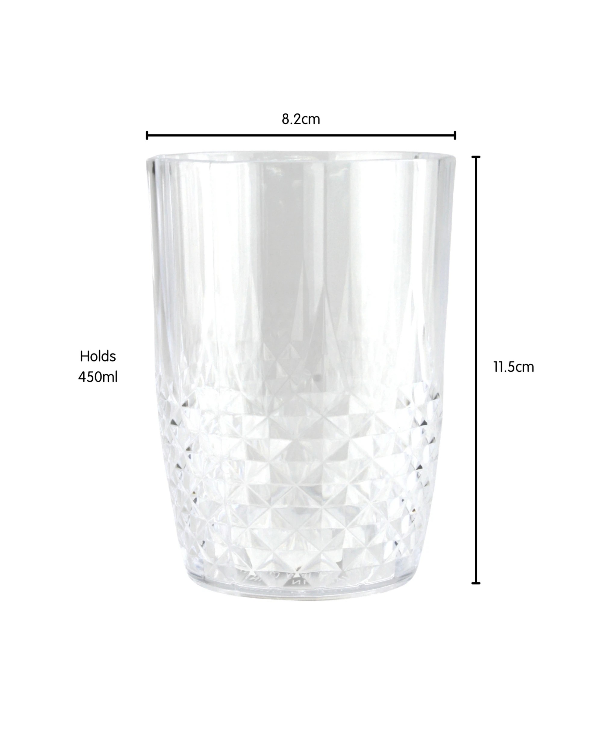 2 Spice Kitchen Crystal Look Clear Acrylic Tumbler Glass 450ml, 2 of 2