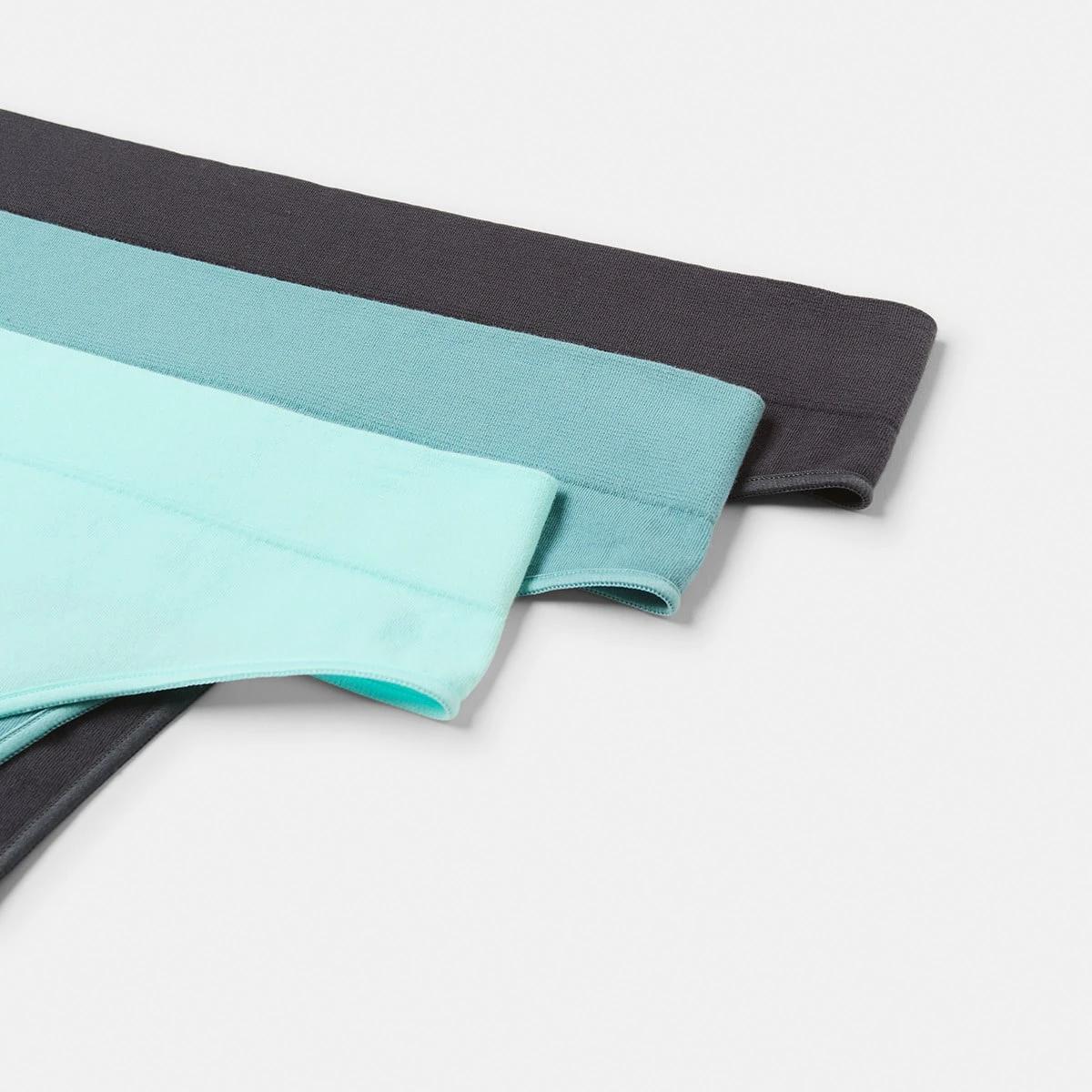 3 3 Pack Seamfree Cotton G-String Briefs WASHED SLATE, SEAGRASS BLUE, BRIGHT TURQUOISE, 3 of 8