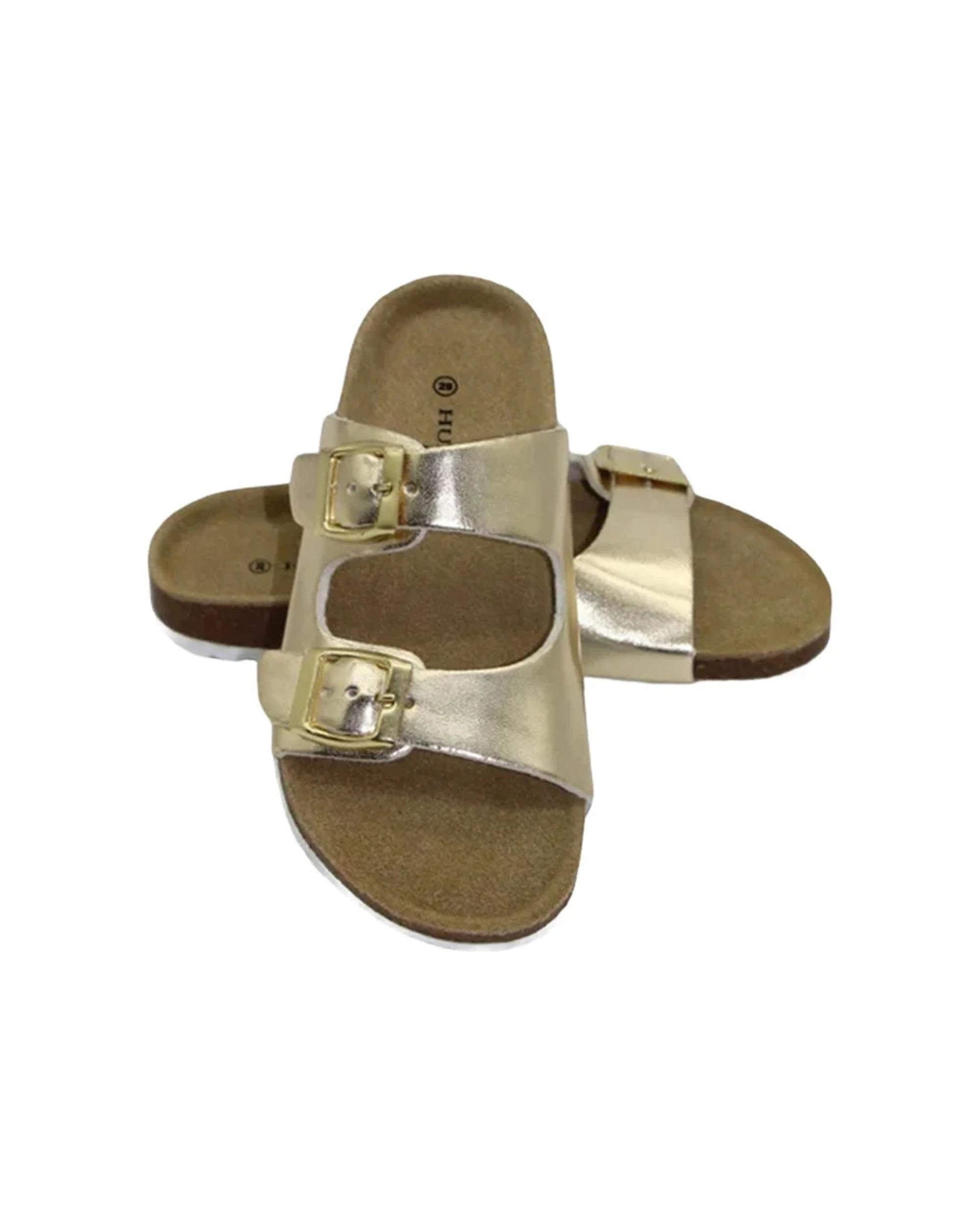2 Human Shoes Molly Girls Buckled Sandal Slip On Moulded Sole Pink ROSE GOLD, 2 of 4