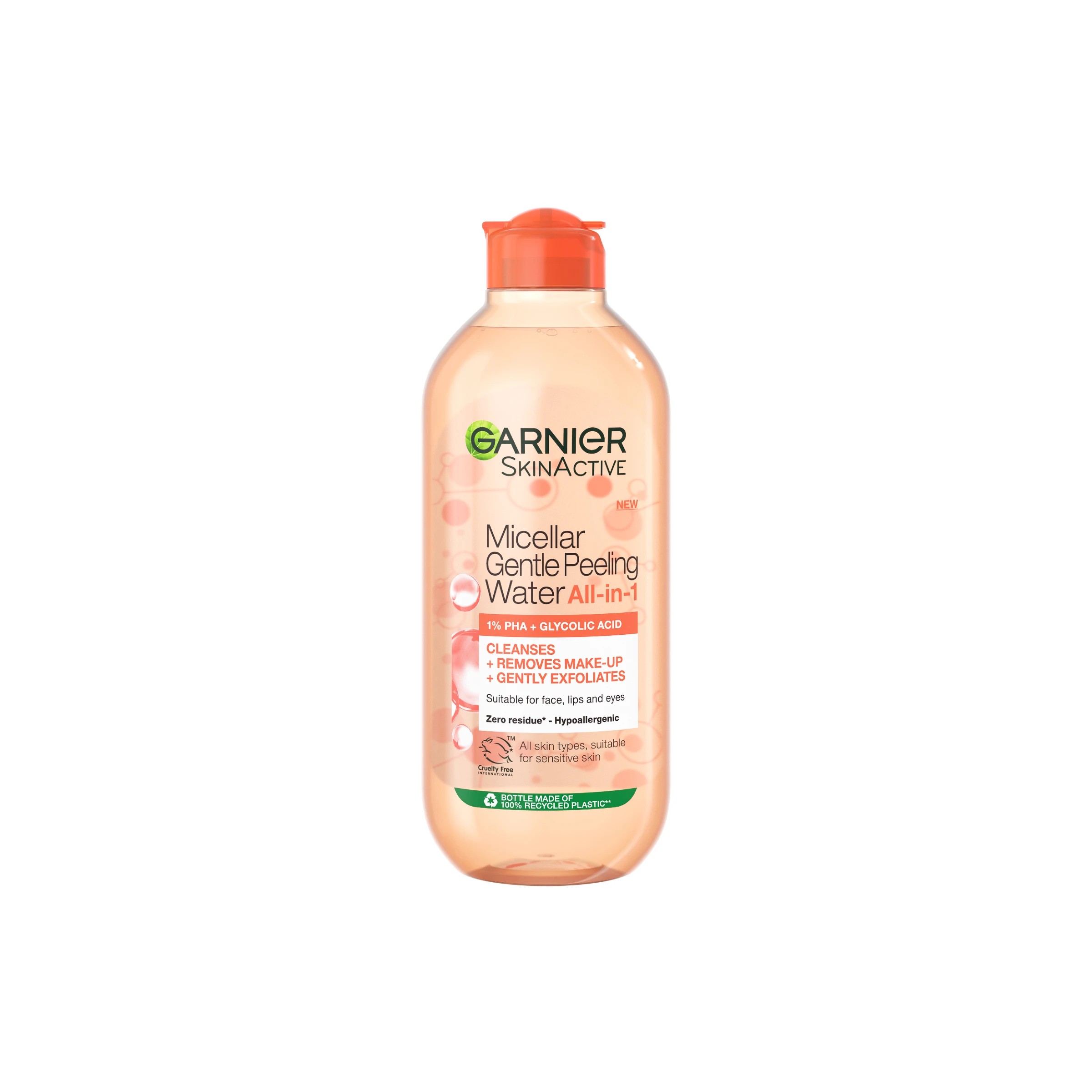 1 New Garnier SkinActive All-in-1 Micellar Gentle Peeling Water - 1% PHA and Glycolic Acid, 1 of 6