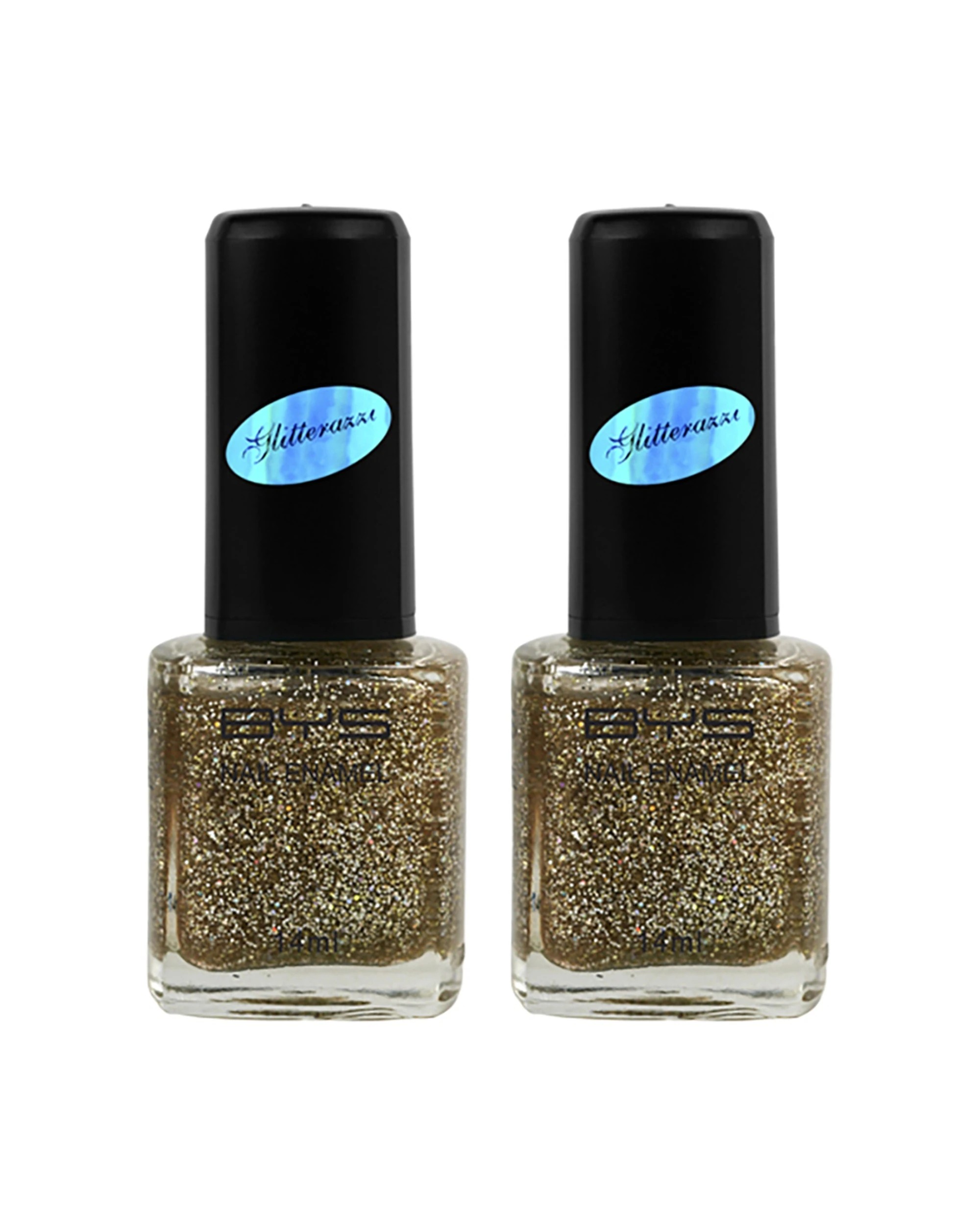 1 BYS 2PK BYS Glitterazzi Finger Nail Polish Long Wearing Chip Resistant 14ml - Gold, 1 of 2