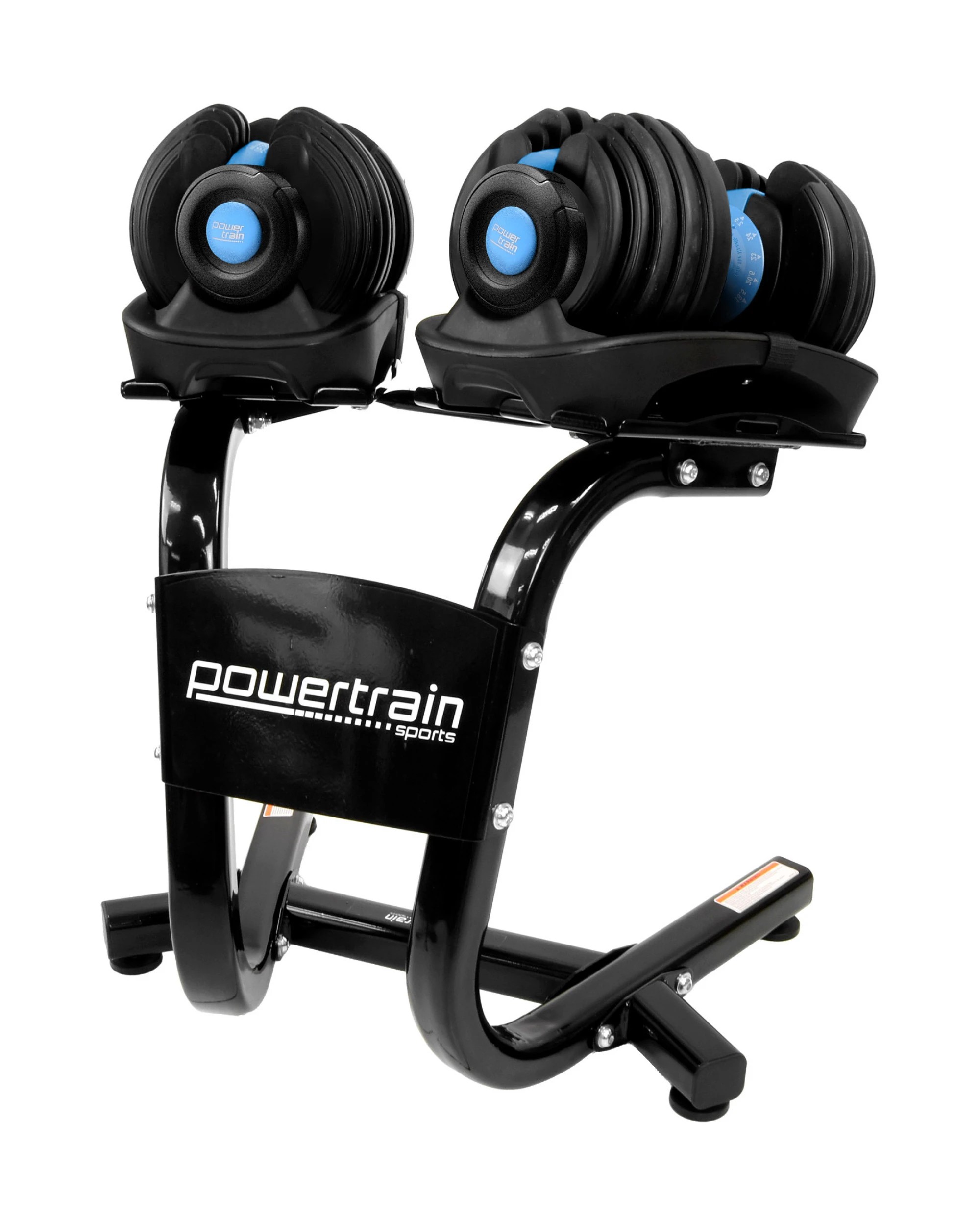 1 Powertrain 48kg Adjustable Dumbbells Set Home Gym Exercise Free Weights Stand - Blue, 1 of 8