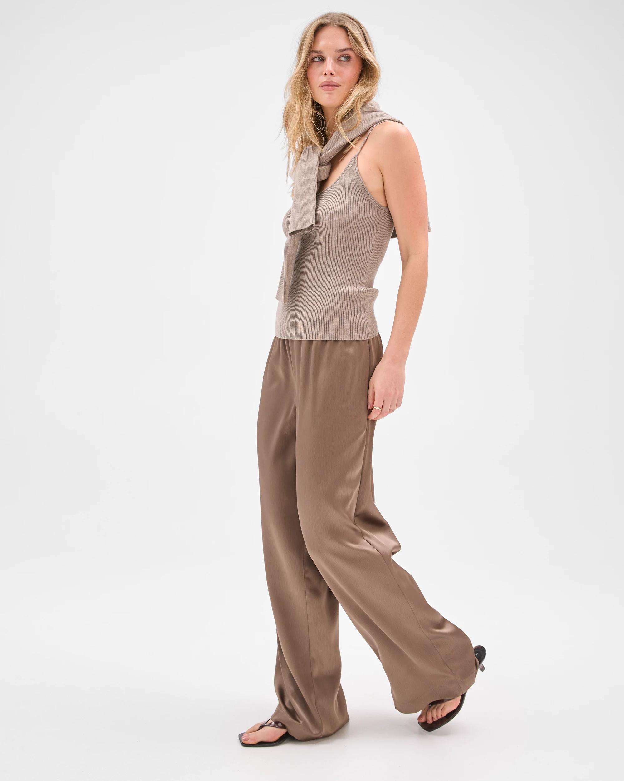 3 Lily Loves Satin Pants SMOKED TAUPE, 3 of 7