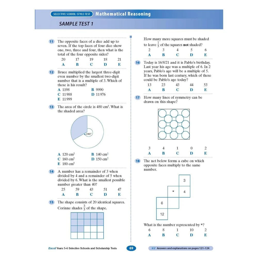 6 Excel Selective Schools & Scholarship Tests Years 5-6, 6 of 7