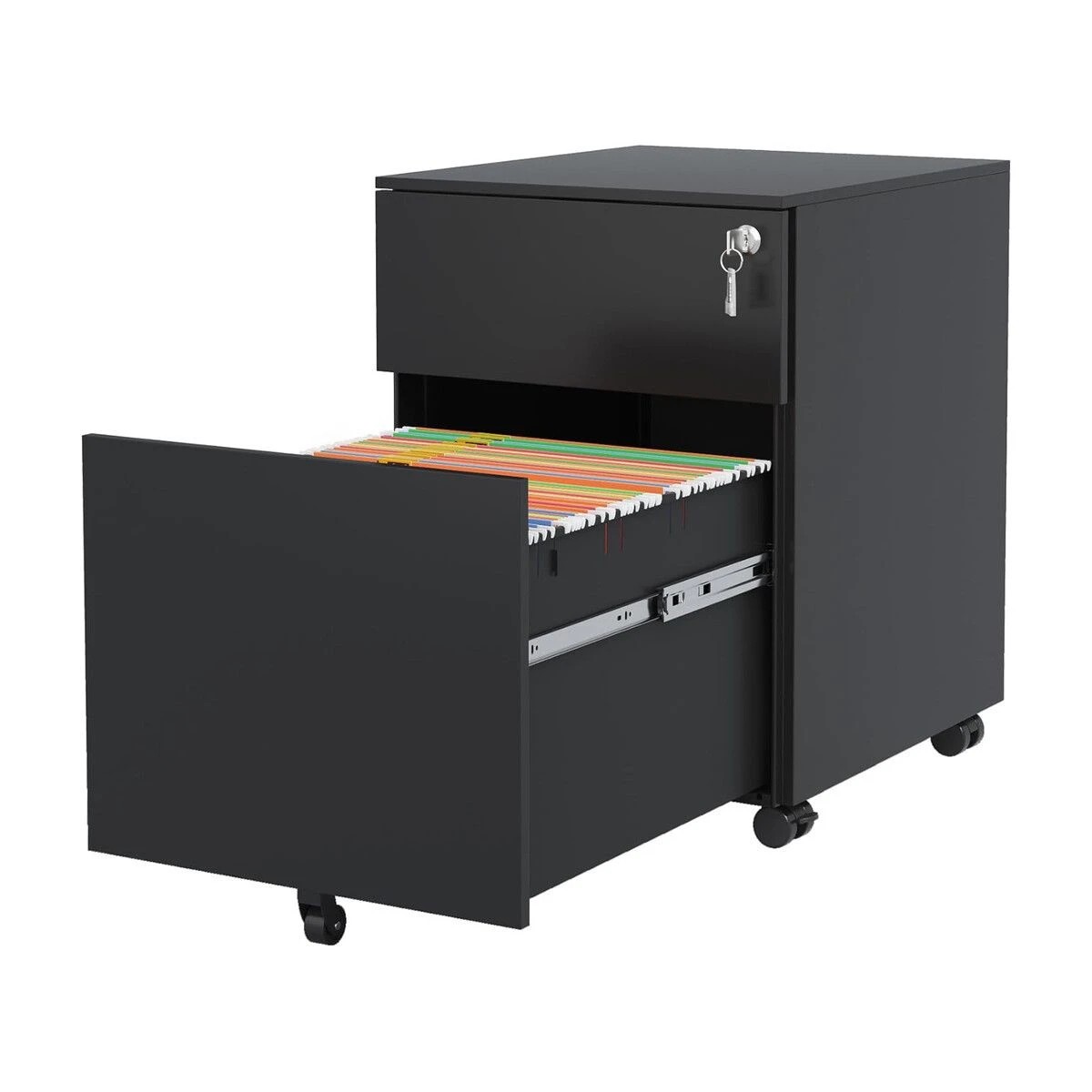 3 Ausway 2 Drawer File Cabinet Under Desk Steel, 3 of 5