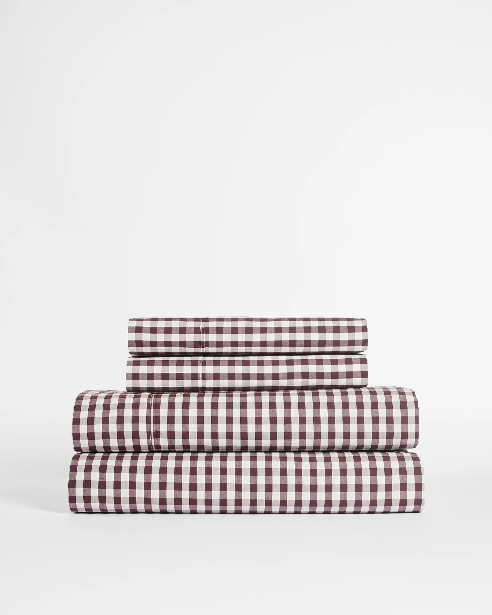 2 Target Gingham Australian Cotton Mix & Match Flat Sheet - Queen Bed - Brown, 2 of 3