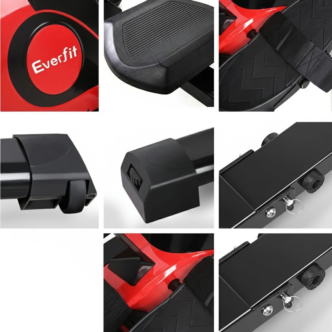 8 Everfit Rowing Machine Rower Magnetic Resistance Exercise Gym Home Cardio - Red, 8 of 9