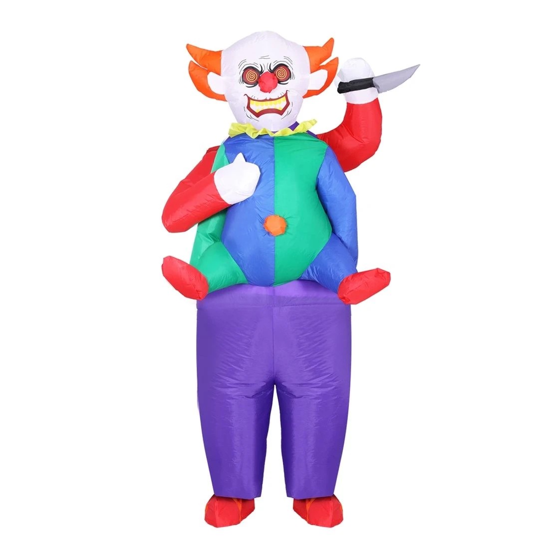 1 Inflatable Clown Costume Adult Suit Blow Up Party Fancy Dress Halloween - Purple, 1 of 4