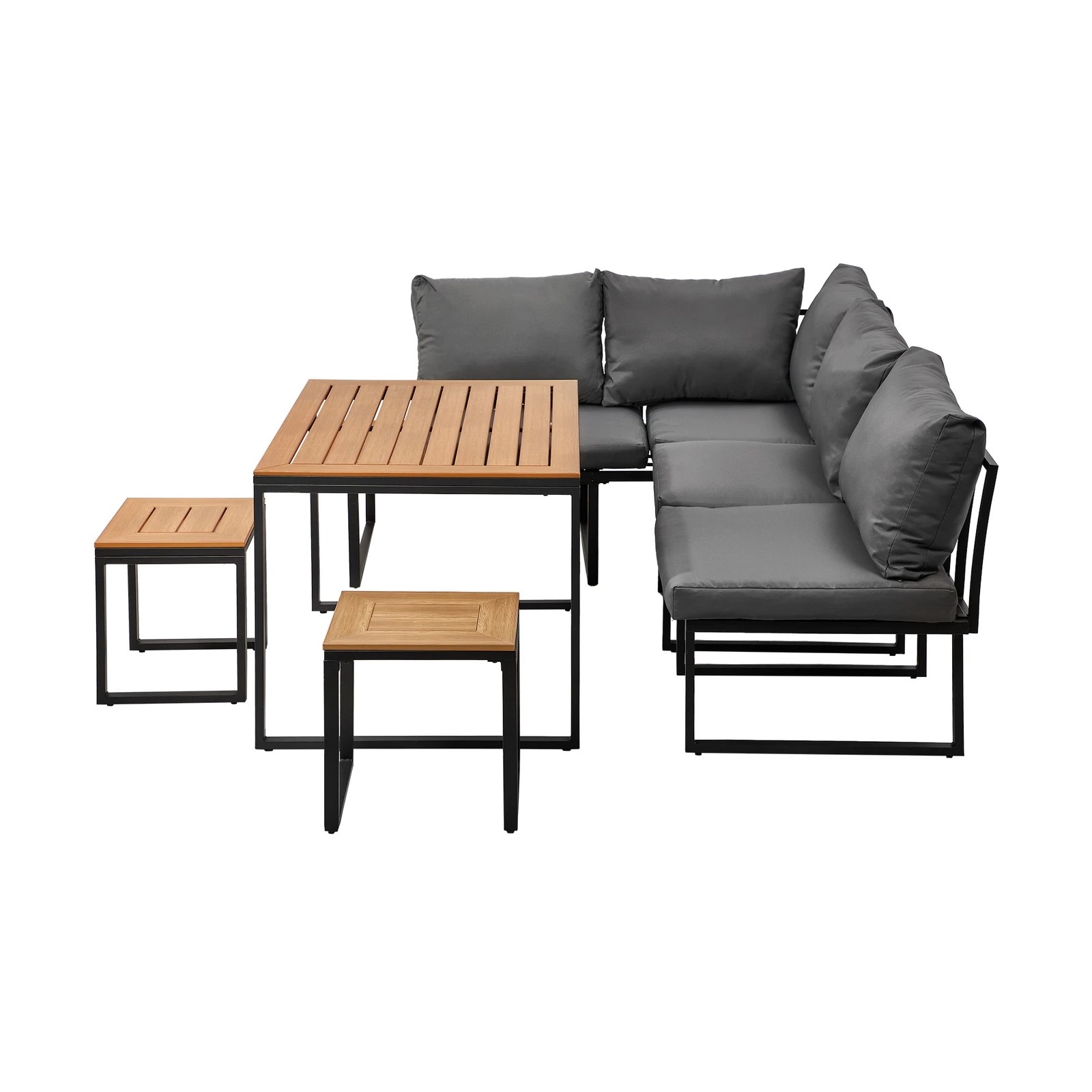 6 Livsip 6 Seater Outdoor Dining Sofa Set Lounge Furniture Patio Stool - Multi, 6 of 8