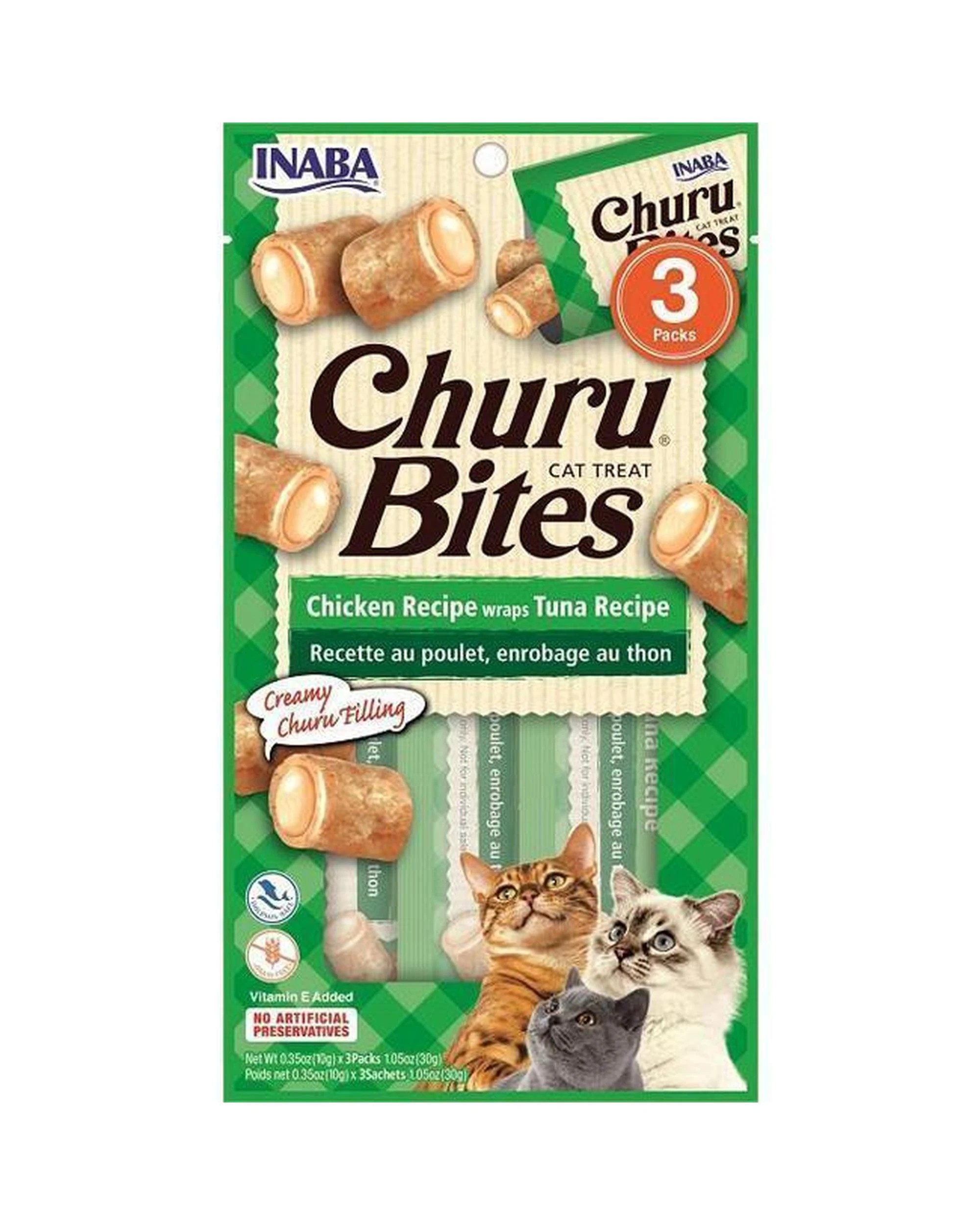 1 Inaba Churu Bites Cat Treat Tuna Recipe 6 x 30g, 1 of 2