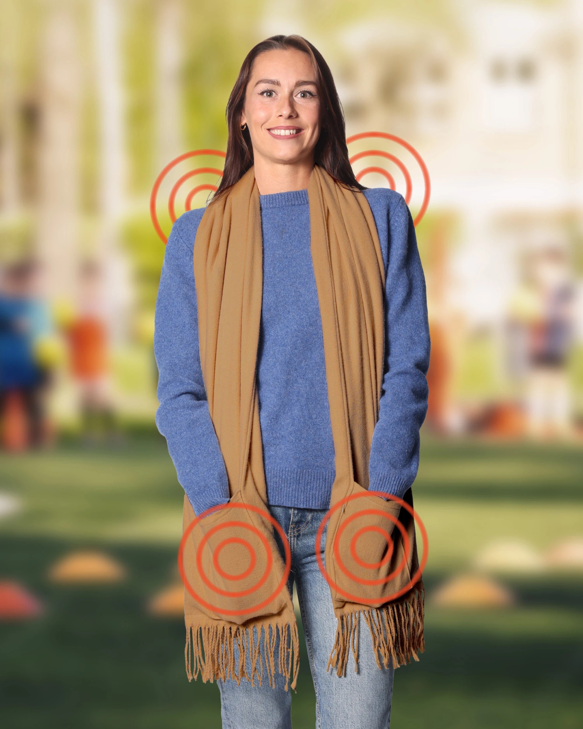 2 Sash and Bloom WinterWarm Heated Scarf Nude Portable Super-Soft Heated Scarf with Built-In Pockets, 2 of 7