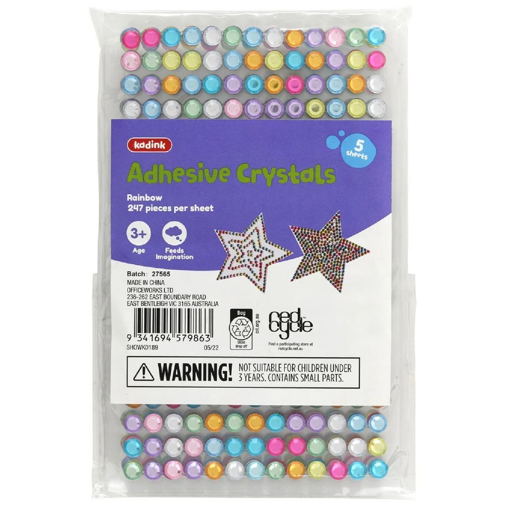 1 Kadink Adhesive Crystals Rainbow 5 Sheets, 1 of 3