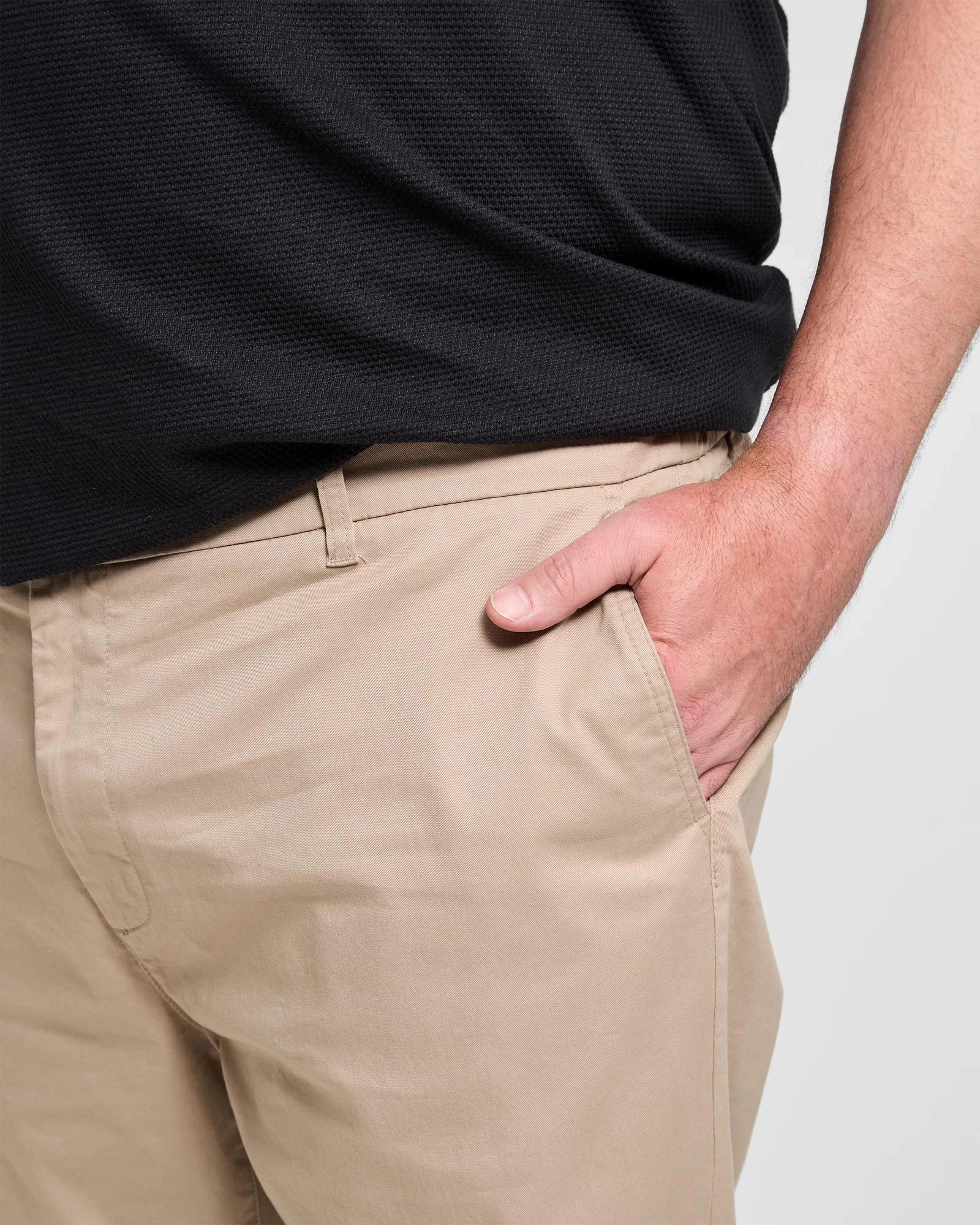 5 Target Man Plus Plus Size Australian Cotton 1/2 Elastic Waist Tapered Chino Pants SAND, 5 of 5