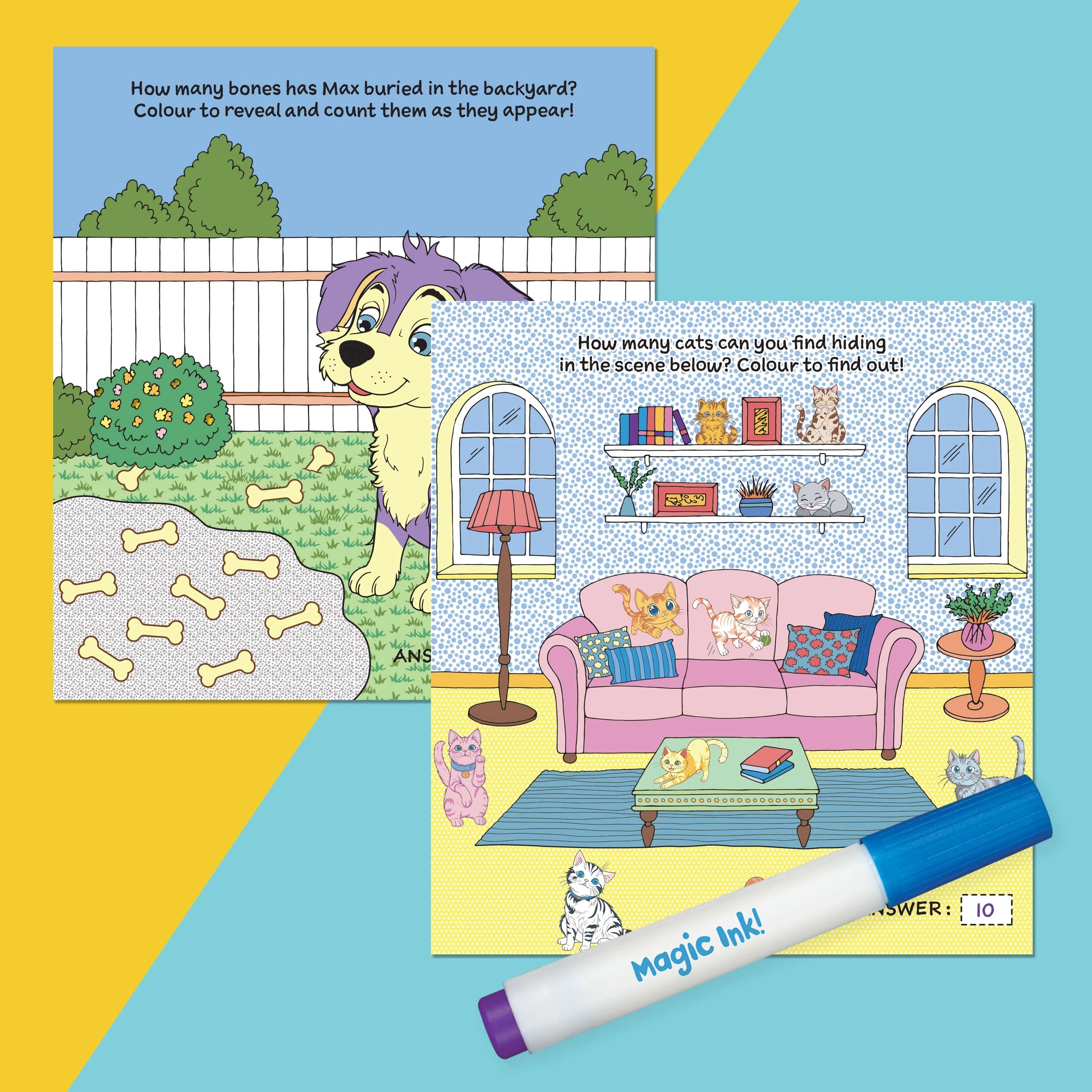 5 INKredibles Magic Reveal Pet Pals Mess Free Magic Ink Pictures! - Book, 5 of 5