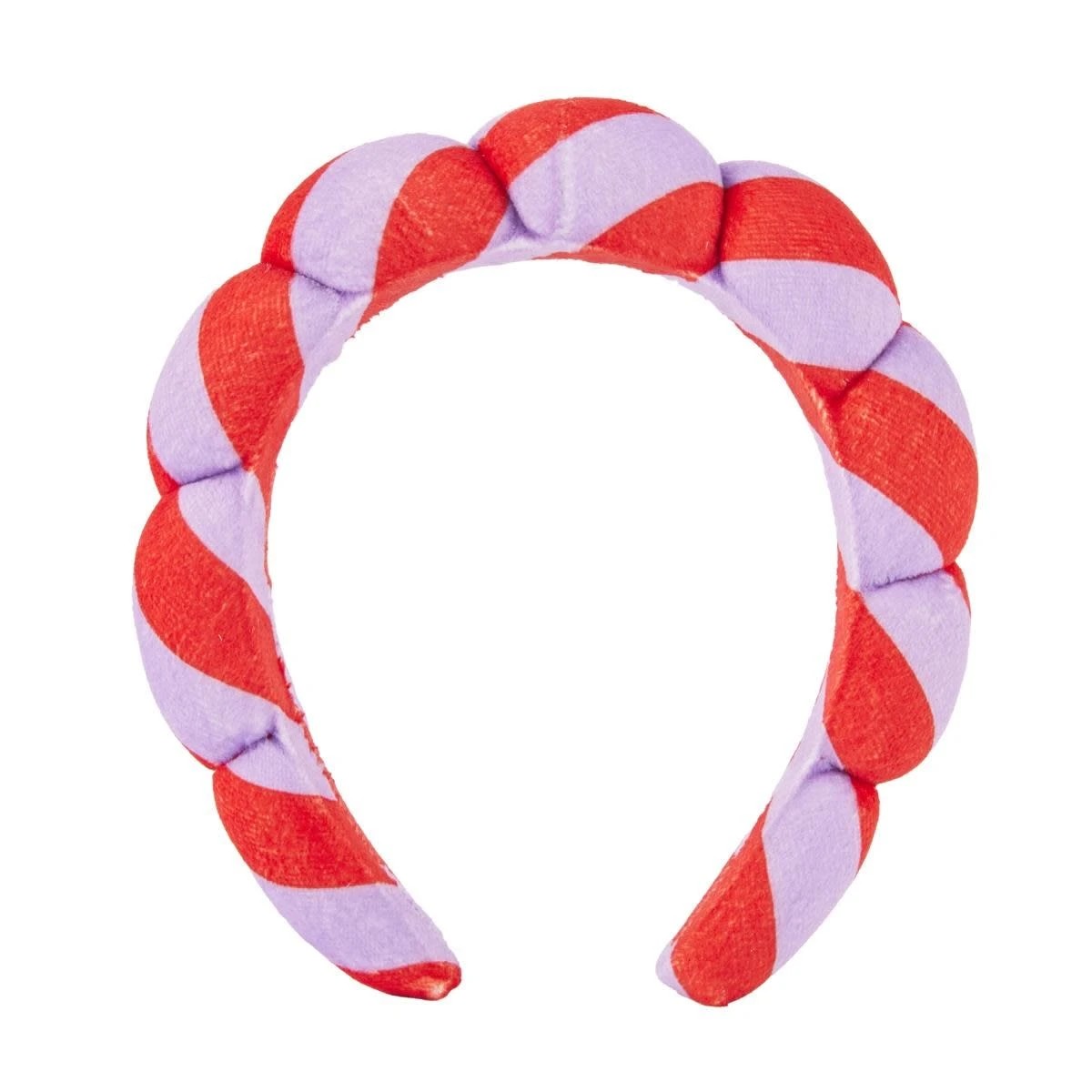 3 OXX Bodycare Scallop Shaped Beauty Headband - Red and Lilac, 3 of 4