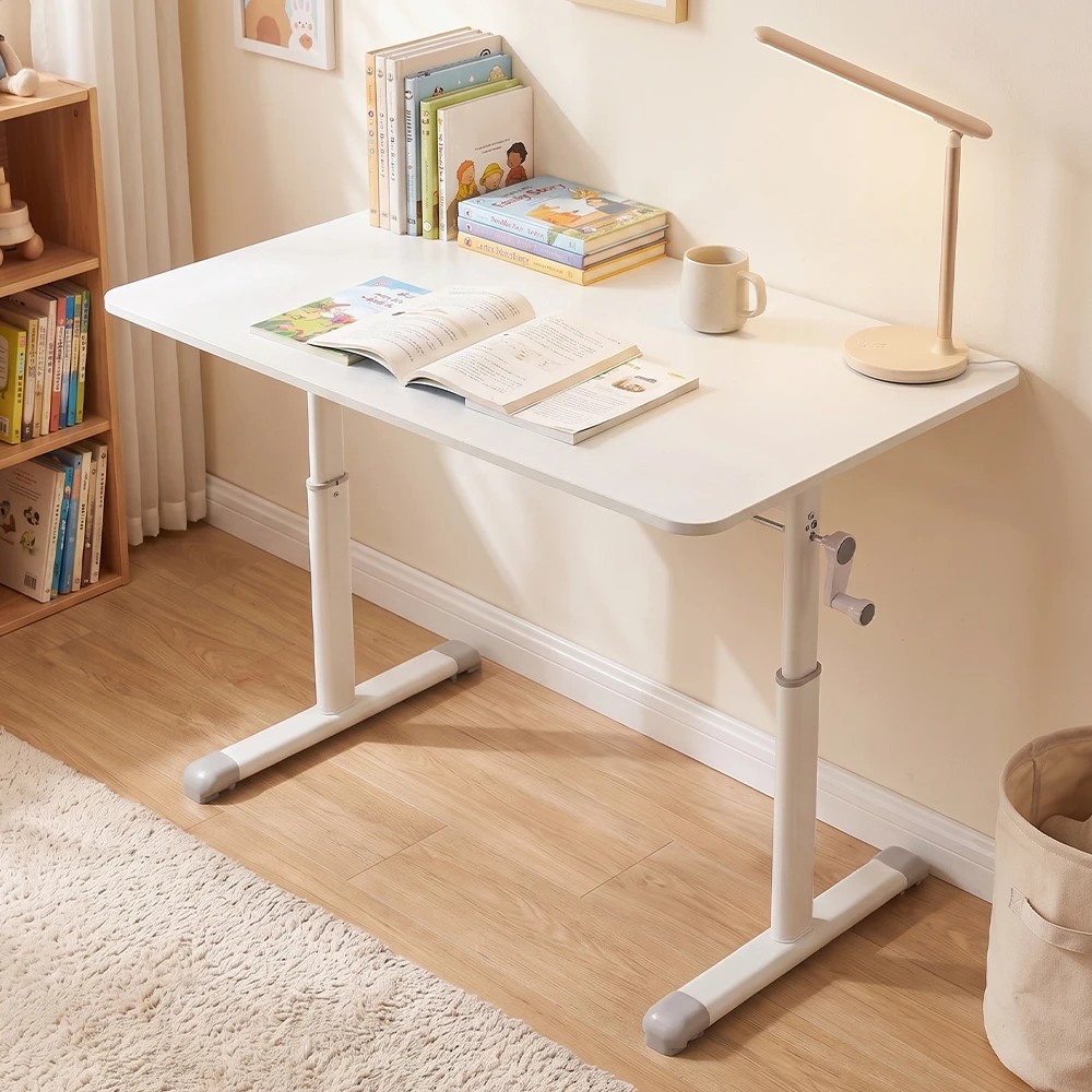 3 PlayPals Kids Desk Hand Crank Adjustable Standing Table 100x60cm - White, 3 of 3