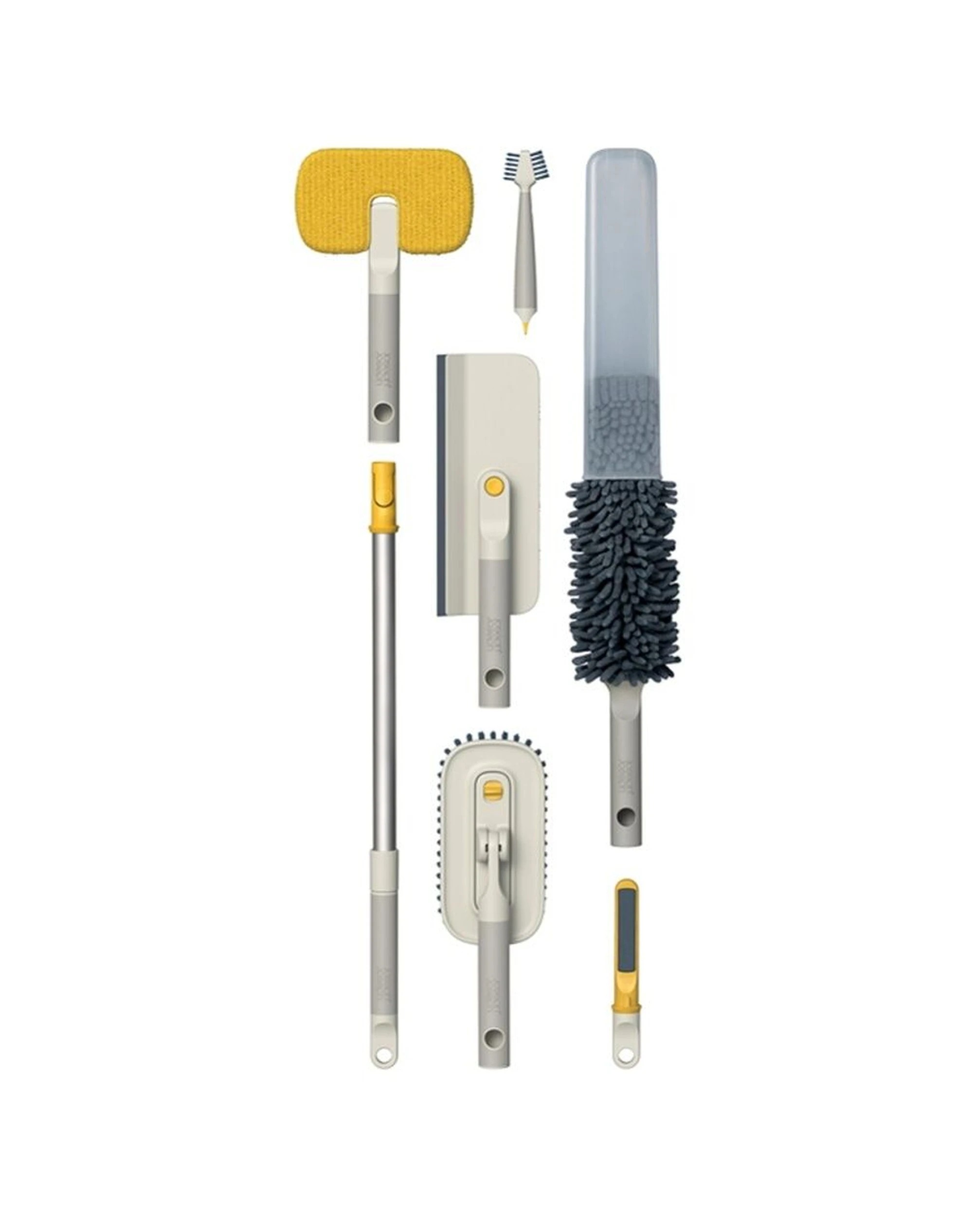 2 Joseph Joseph 6pc CleanTech Deep Cleaning Set Tools Extension Pole Stone - White, 2 of 7