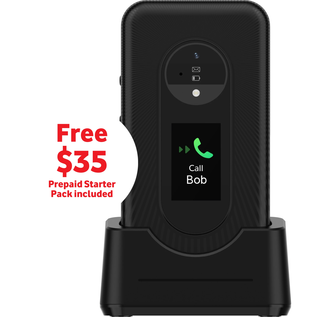 1 Vodafone V Flip 4G Smartphone Bundle - Black, 1 of 5